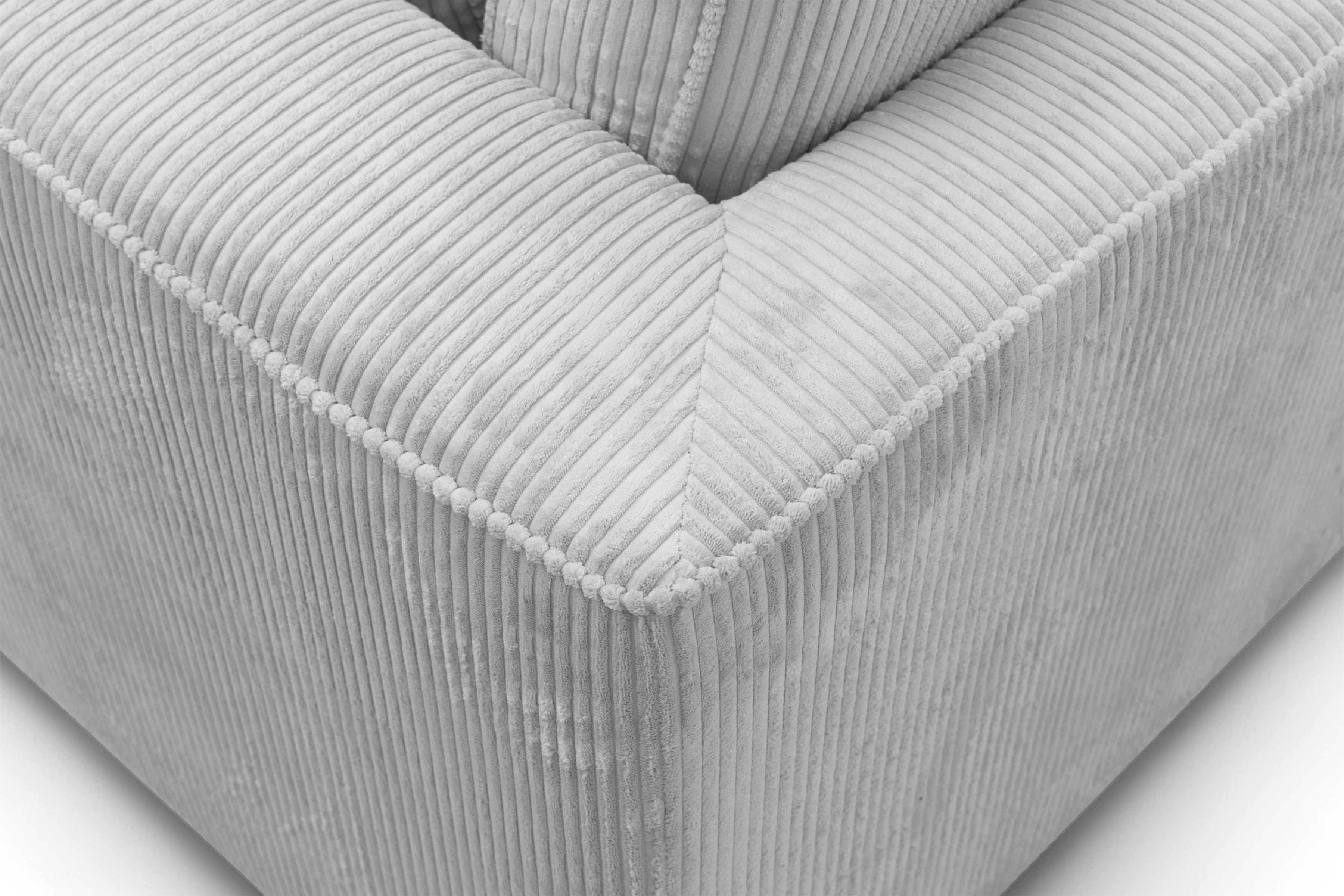 Rohová sedací souprava Larina pravá - šedá Lincoln 86 Rohová sedací souprava pro obývacího pokoje Larina pravá - šedá manšestr Lincoln 86