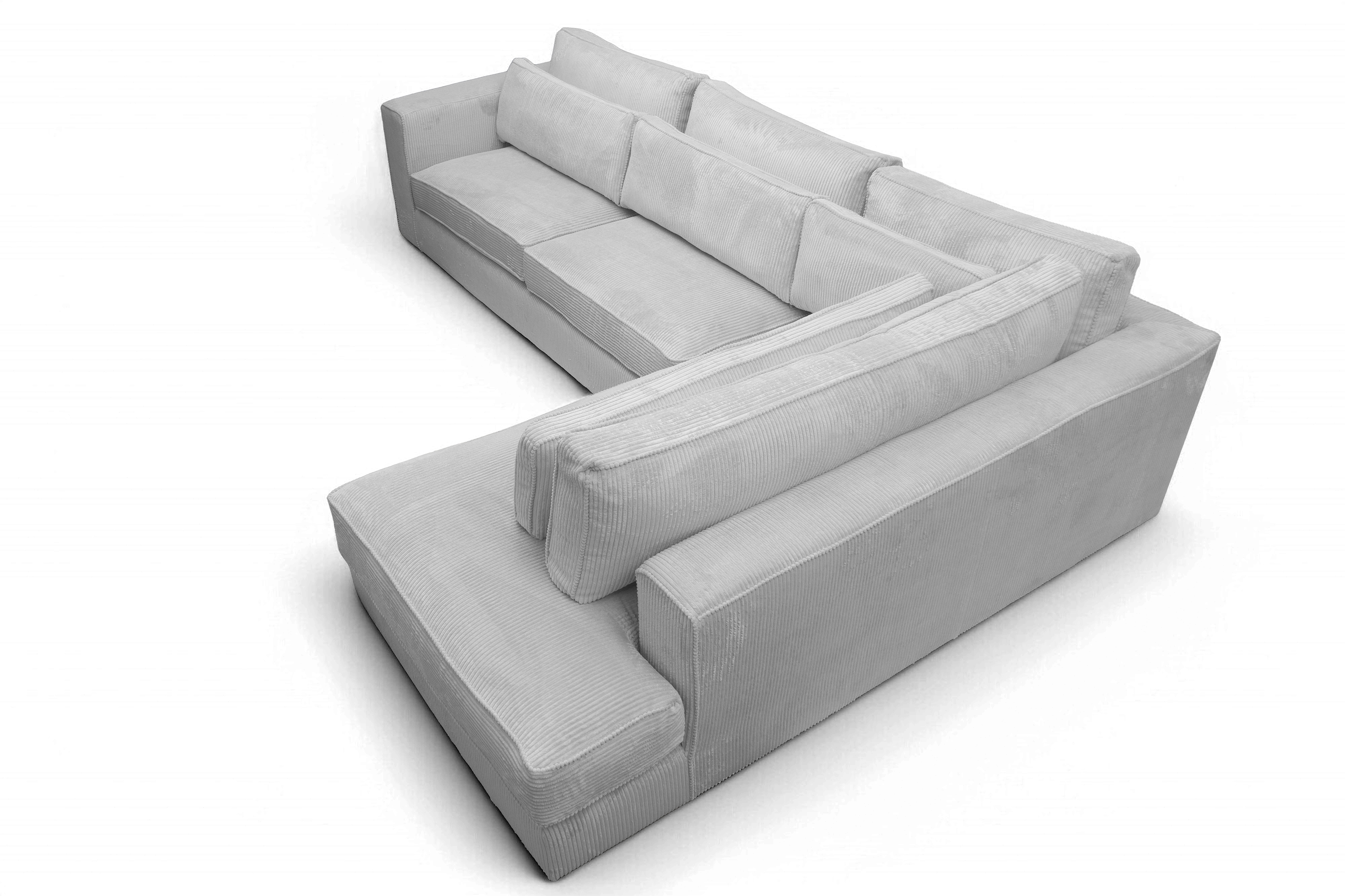 Rohová sedací souprava Larina pravá - šedá Lincoln 86 Rohová sedací souprava pro obývacího pokoje Larina pravá - šedá manšestr Lincoln 86