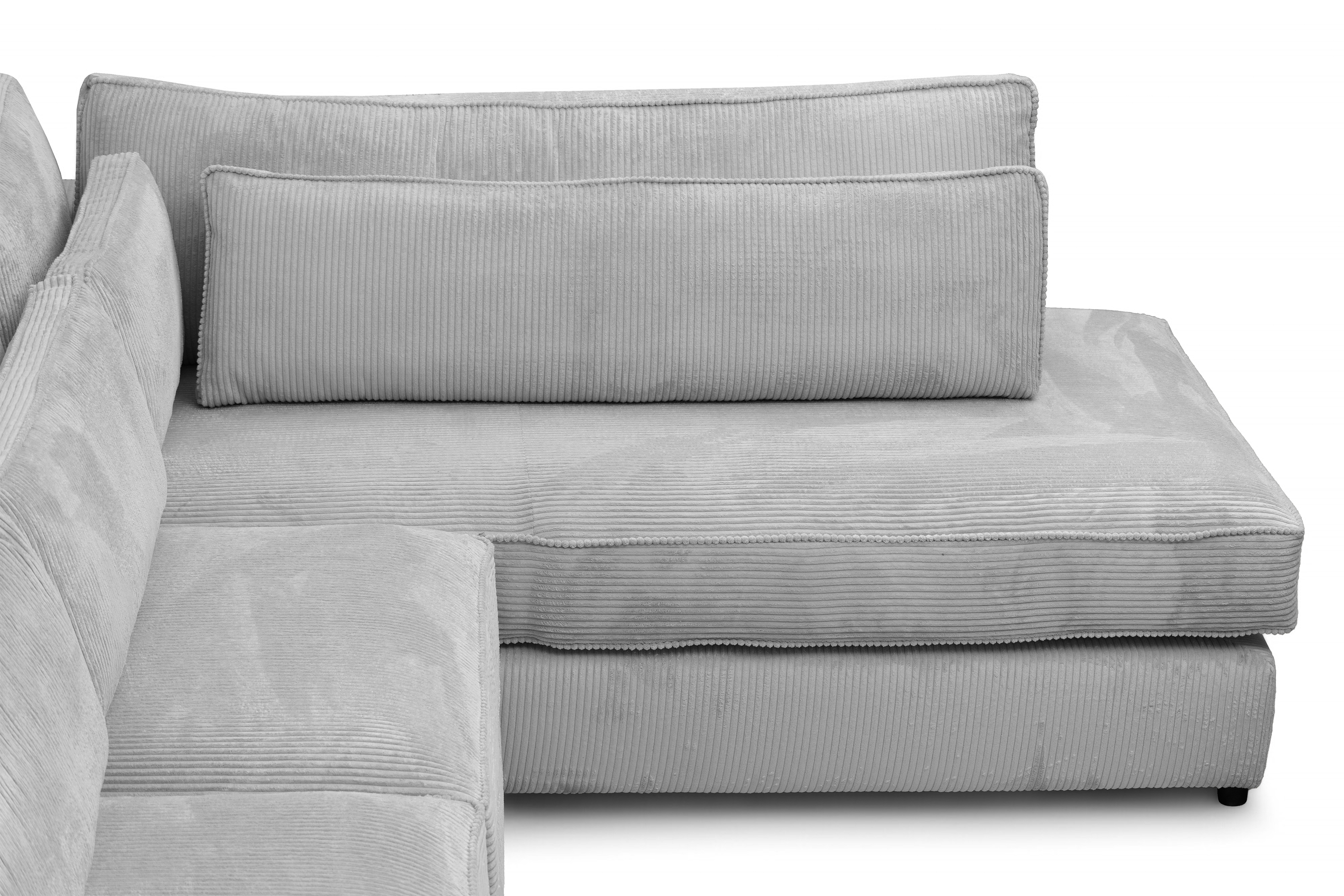 Rohová sedací souprava Larina pravá - šedá Lincoln 86 Rohová sedací souprava pro obývacího pokoje Larina pravá - šedá manšestr Lincoln 86