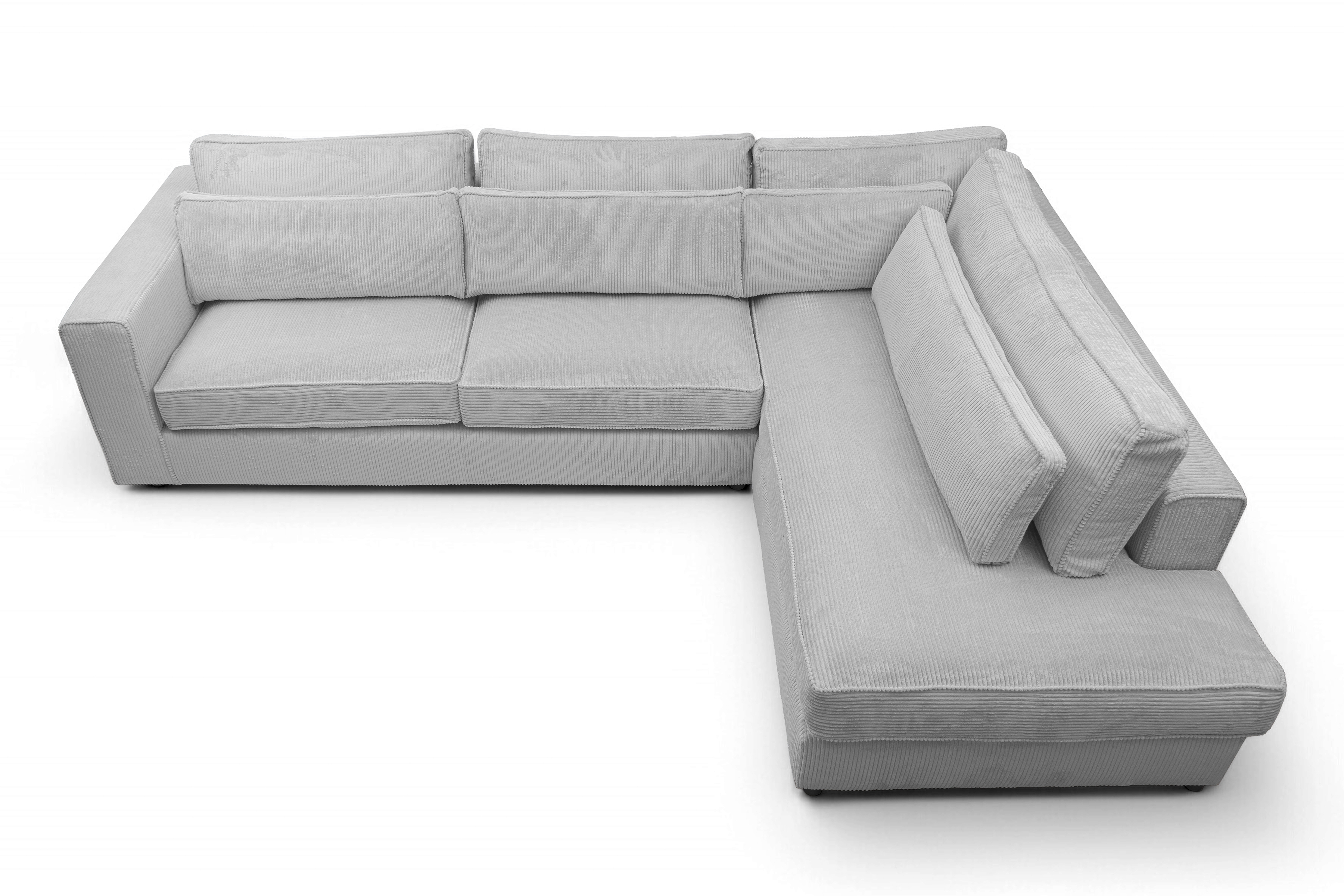 Rohová sedací souprava Larina pravá - šedá Lincoln 86 Rohová sedací souprava pro obývacího pokoje Larina pravá - šedá manšestr Lincoln 86