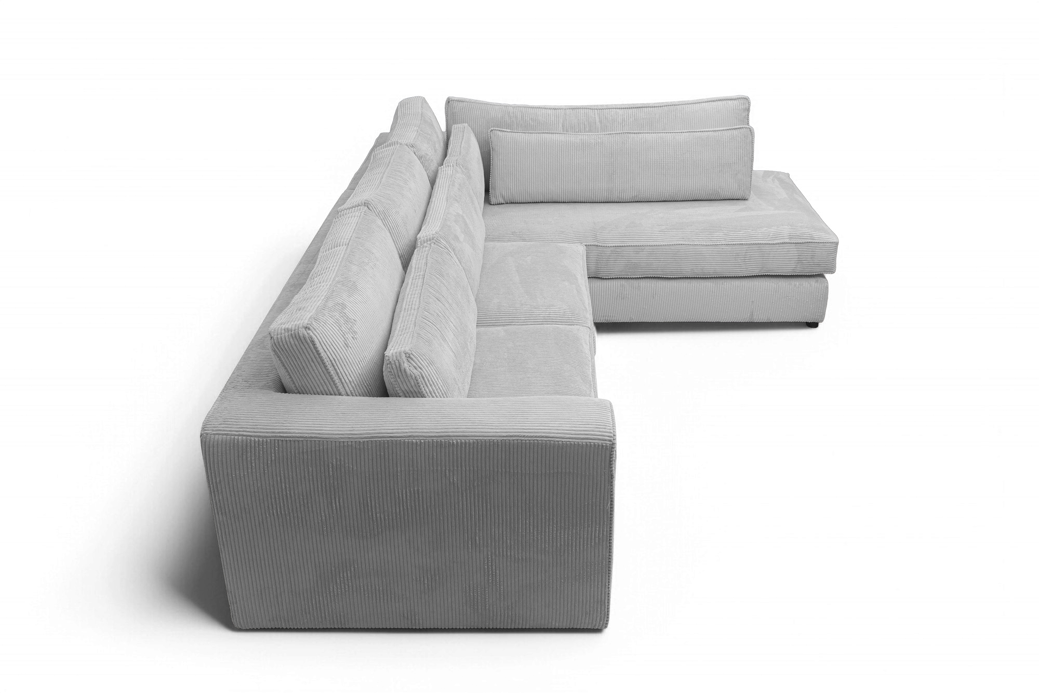 Rohová sedací souprava Larina pravá - šedá Lincoln 86 Rohová sedací souprava pro obývacího pokoje Larina pravá - šedá manšestr Lincoln 86