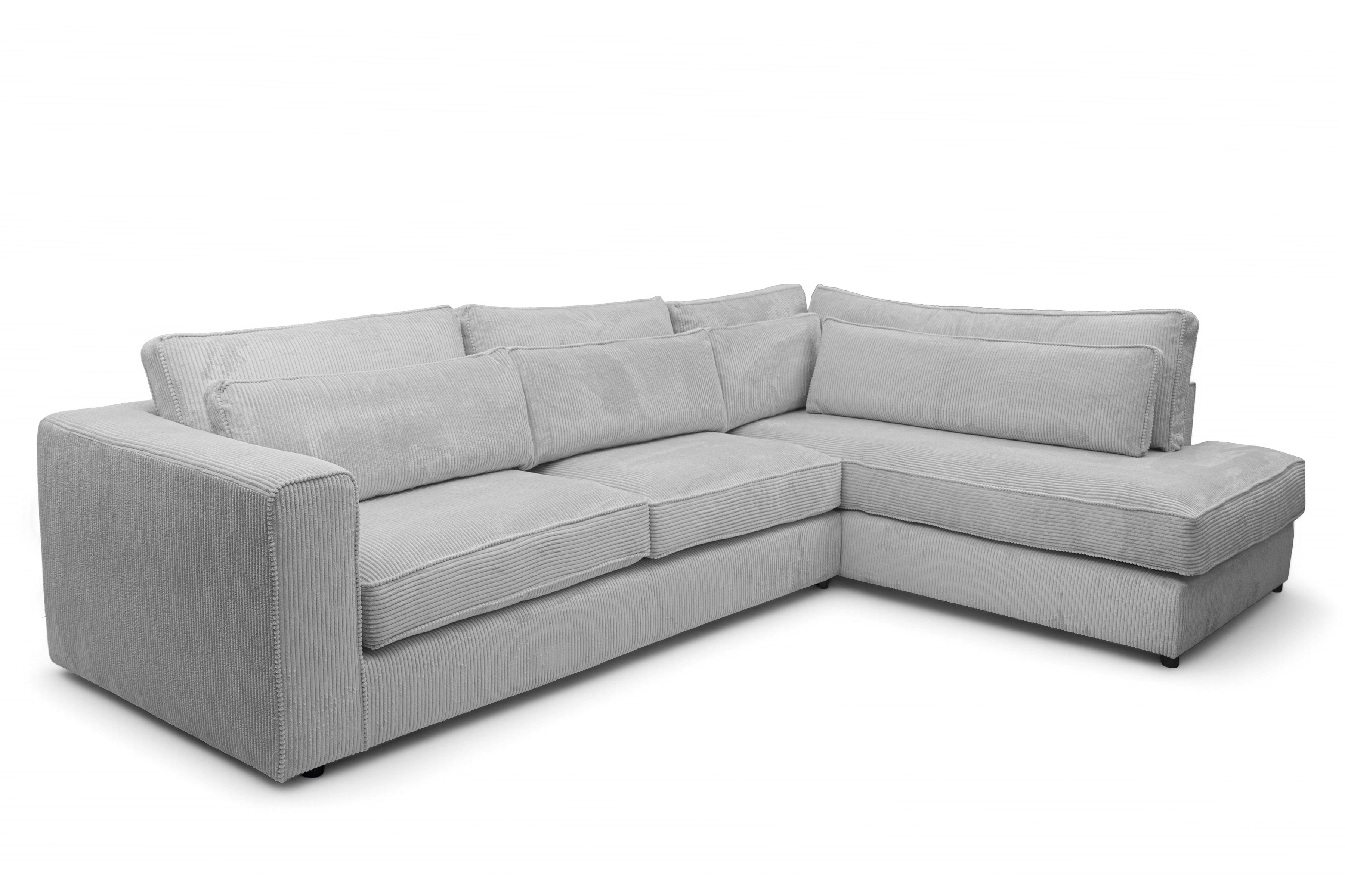 Rohová sedací souprava Larina pravá - šedá Lincoln 86 Rohová sedací souprava pro obývacího pokoje Larina pravá - šedá manšestr Lincoln 86