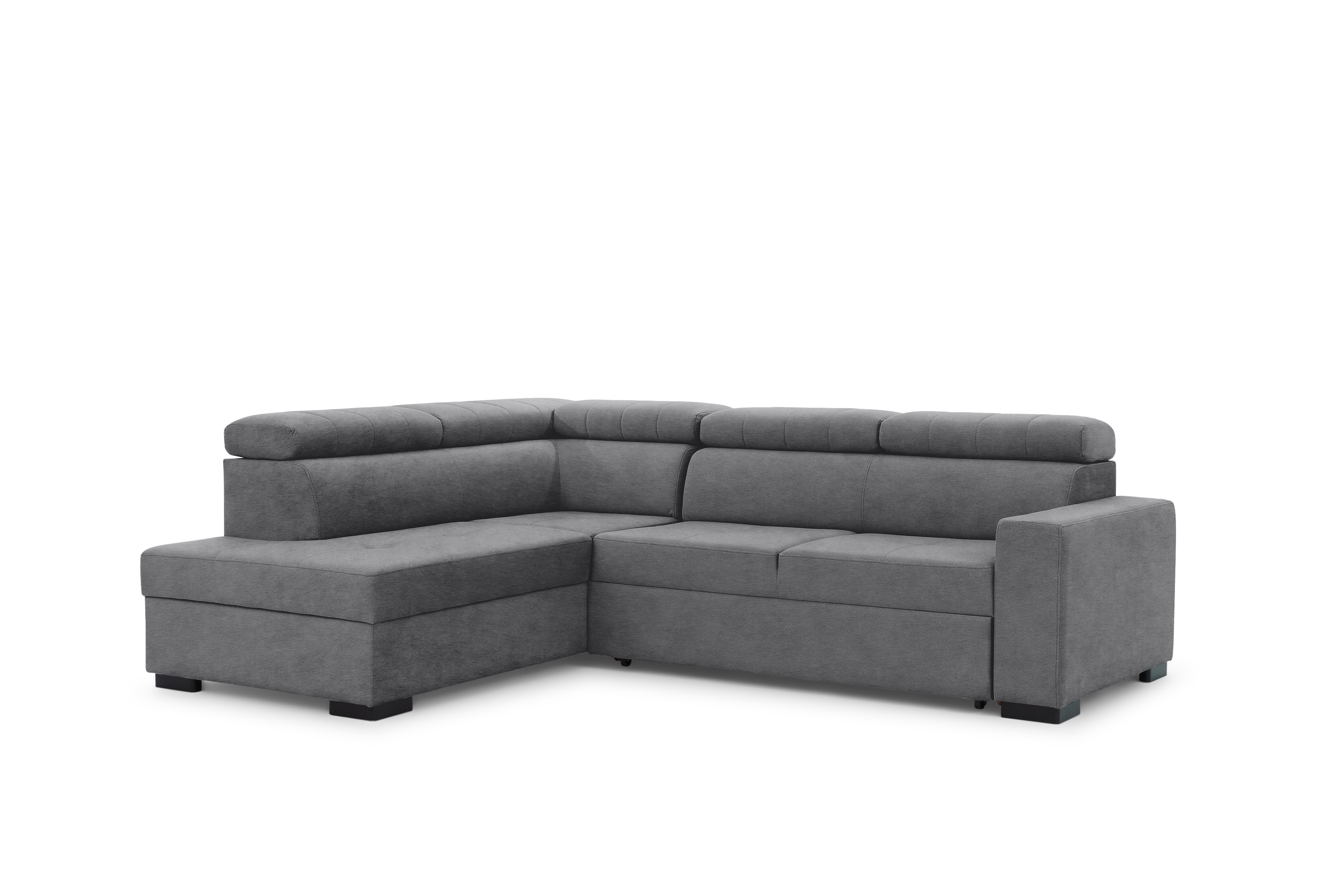 Rozkládací rohová sedací souprava Modeno L levá - grafitová Zetta 304 Rohová sedací souprava pro obývacího pokoje Modeno L levá - šedá samet Zetta 304