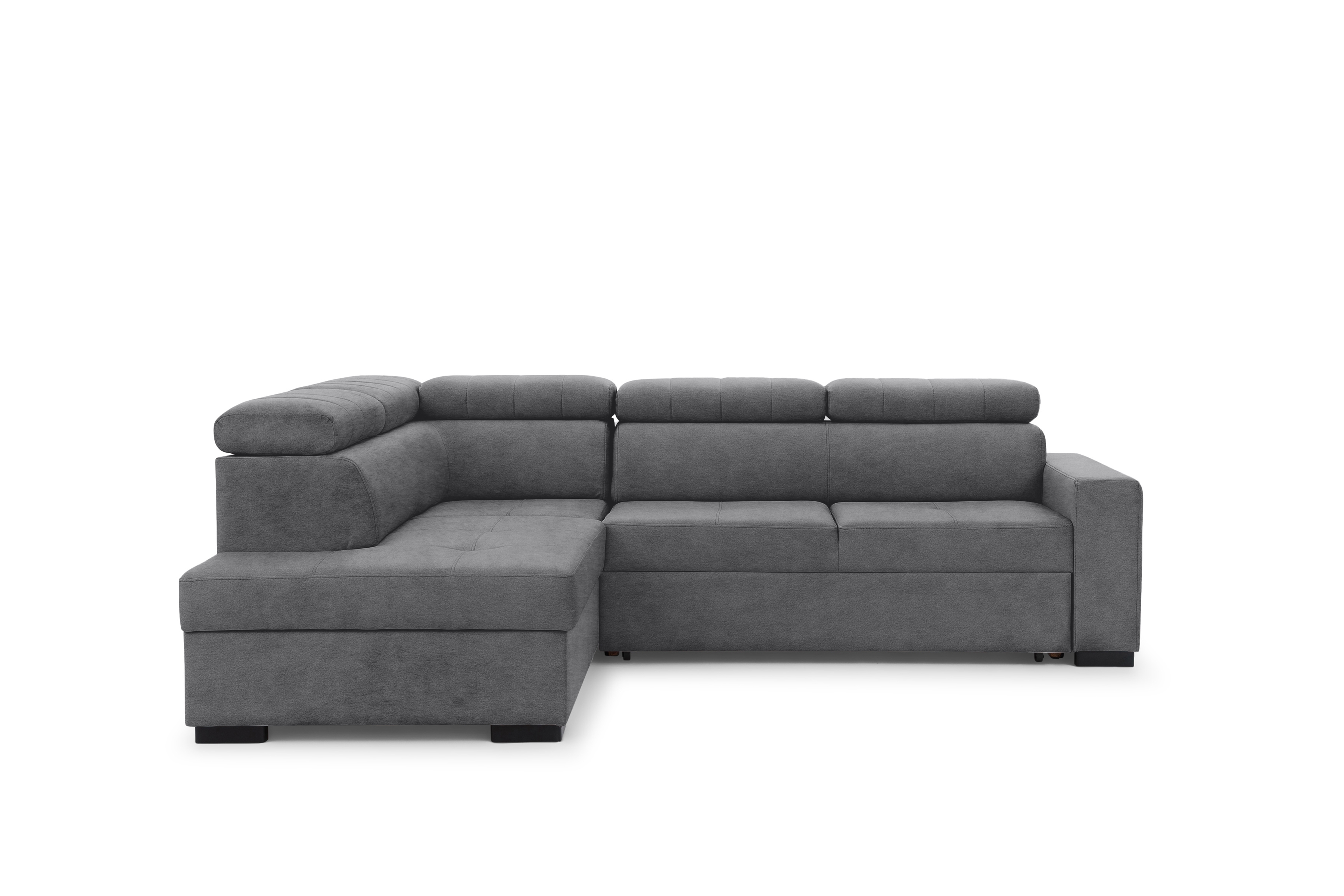 Rozkládací rohová sedací souprava Modeno L levá - grafitová Zetta 304 Rohová sedací souprava pro obývacího pokoje Modeno L levá - šedá samet Zetta 304