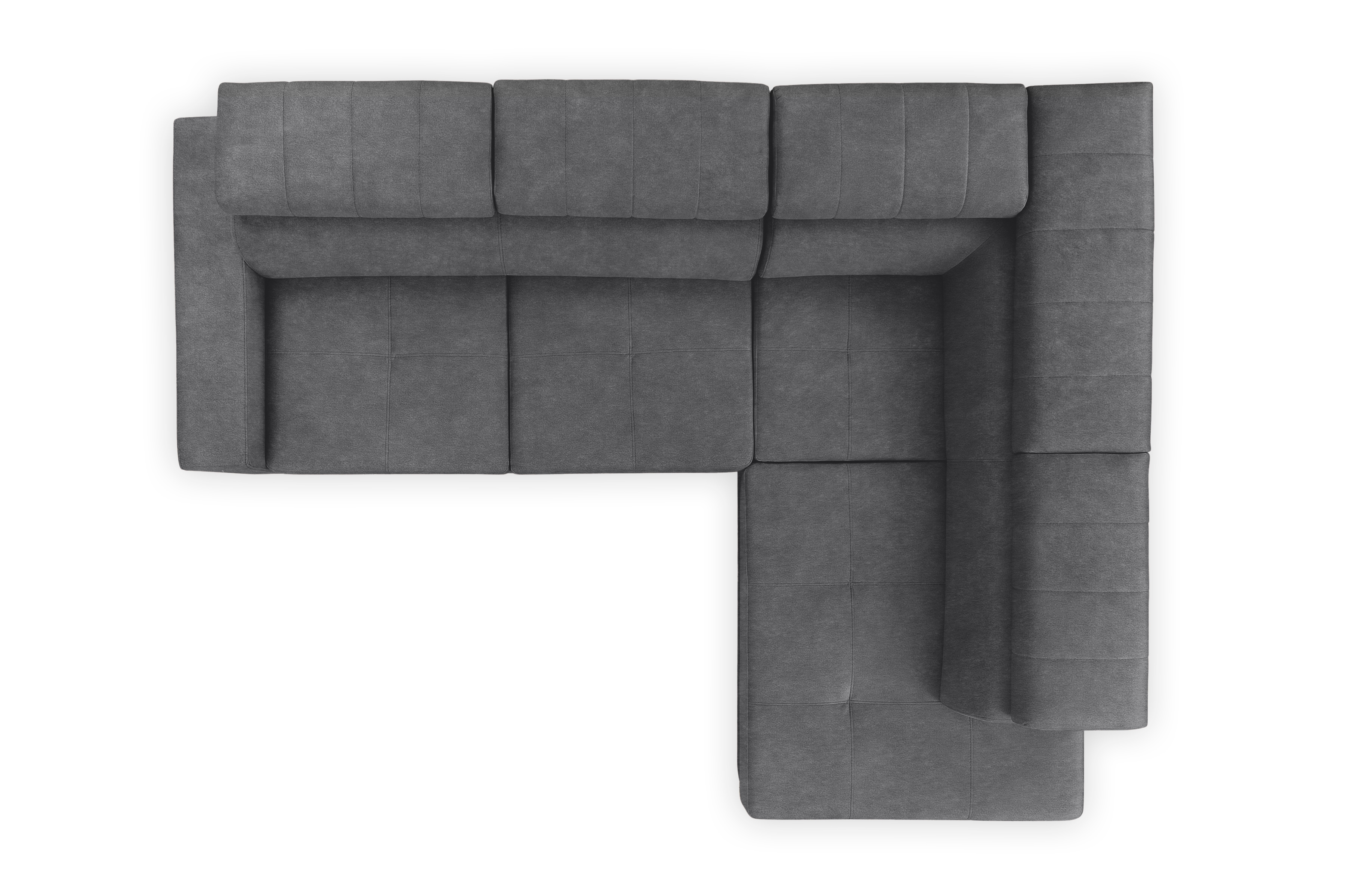 Rozkládací rohová sedací souprava Modeno L pravá - grafitová Zetta 304 Rohová sedací souprava pro obývacího pokoje Modeno L pravá - šedá samet Zetta 304