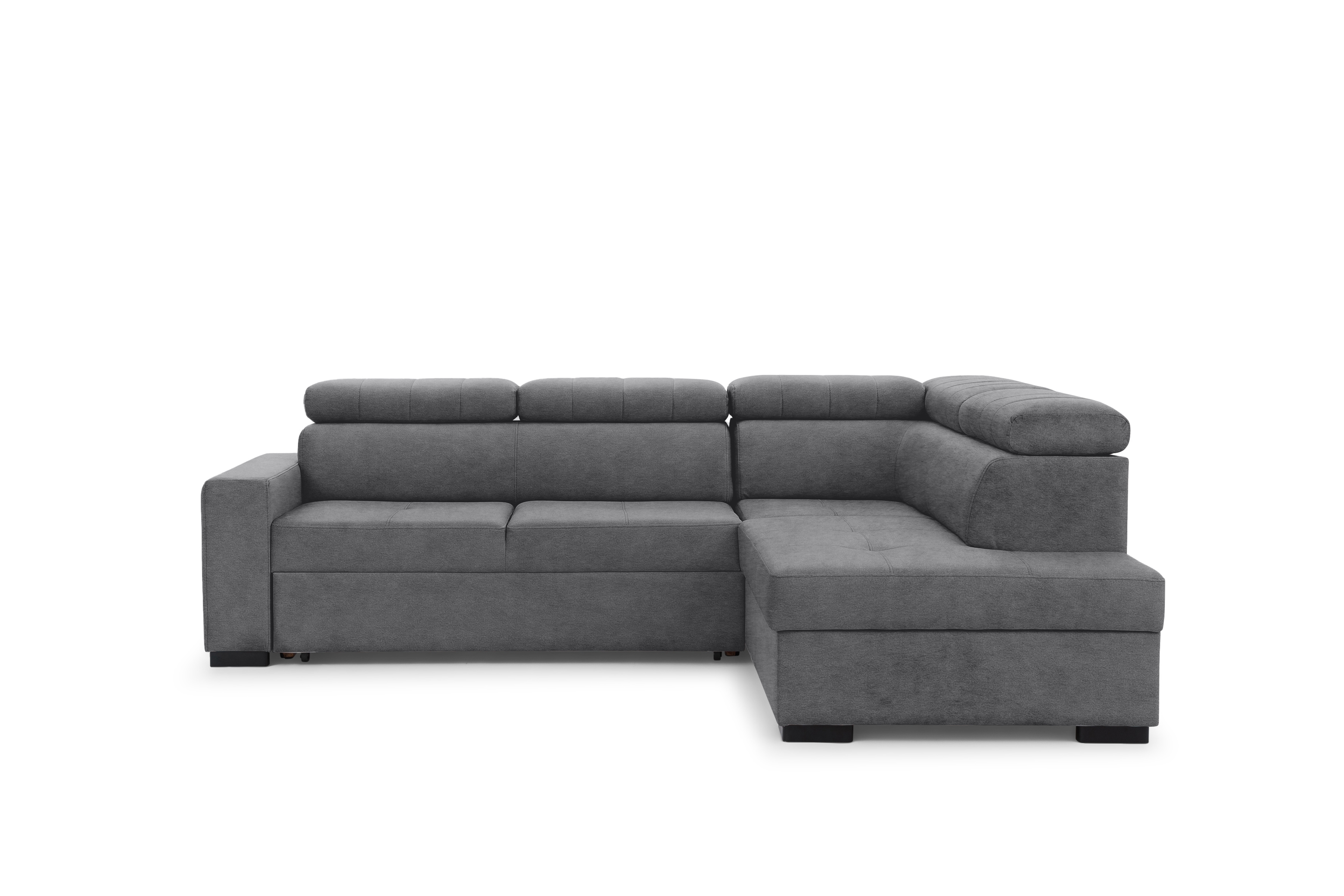 Rozkládací rohová sedací souprava Modeno L pravá - grafitová Zetta 304 Rohová sedací souprava pro obývacího pokoje Modeno L pravá - šedá samet Zetta 304