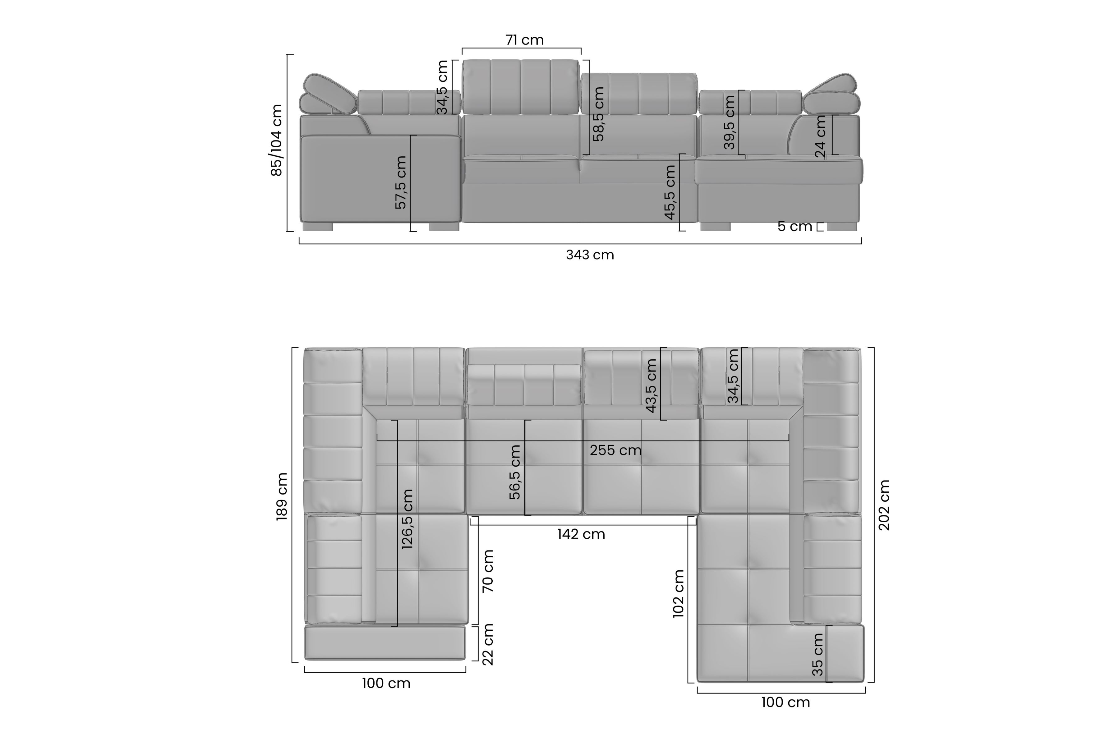 Rohová sedacia súprava Modeno U pravá - šedý hydrofóbny velúr Element 24 - Limitovaná ponuka Rohová sedacia súprava do obývacej izby Modeno U pravá strana - šedý velúr hydrofobowy Element 24 - Limitowana ponuka