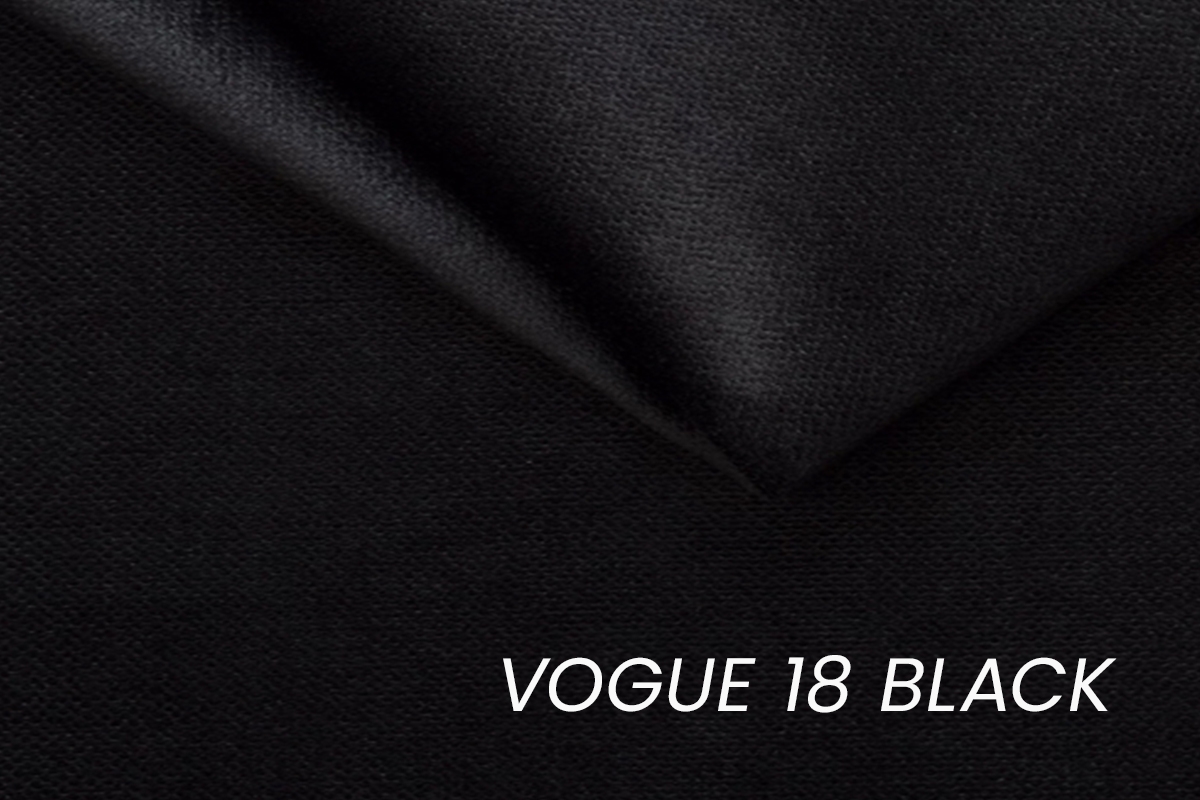 Rohová sedacia súprava Nicole L Ľavá - čierny zamat Vogue 18 / zlaté nožičky - Koncovka Série Rohová sedacia súprava do obývacej izby Nicole L Ľavá strana - Čierny zamat Vogue 18 / nozki zlote