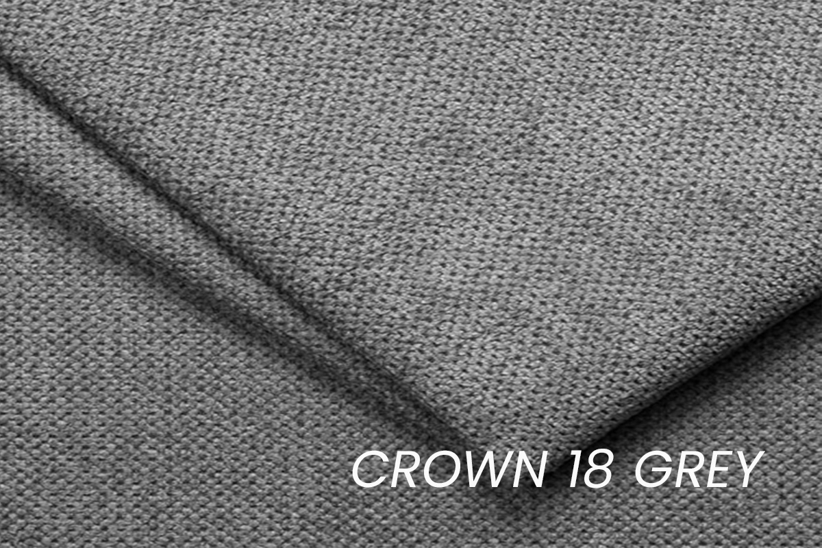 Rohová sedací souprava Zastia pravá - šedá látka Crown 18 Rohová sedací souprava do obývacího pokoje Zastia pravá - šedá plecionka Crown 18