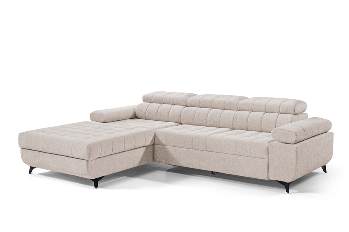 Rohová pohovka Dragonis L II s rozkladom ľavostranná - béžový šenil Perfect harmony 07 Rohová sedacia súprava Dragonis L II s funkciou spánku Ľavá strana - béžový šenil Perfect harmony 07