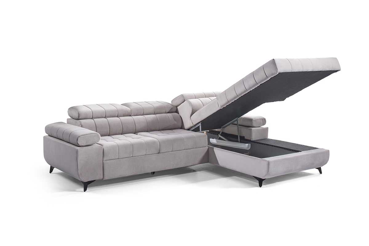 Rohová sedačka Dragonis L II pravostranná s funkciou spania - béžový šenil Ditra New 20 Rohová sedacia súprava Dragonis L II s funkciou spánku pravá strana - béžový šenil Ditra New 20