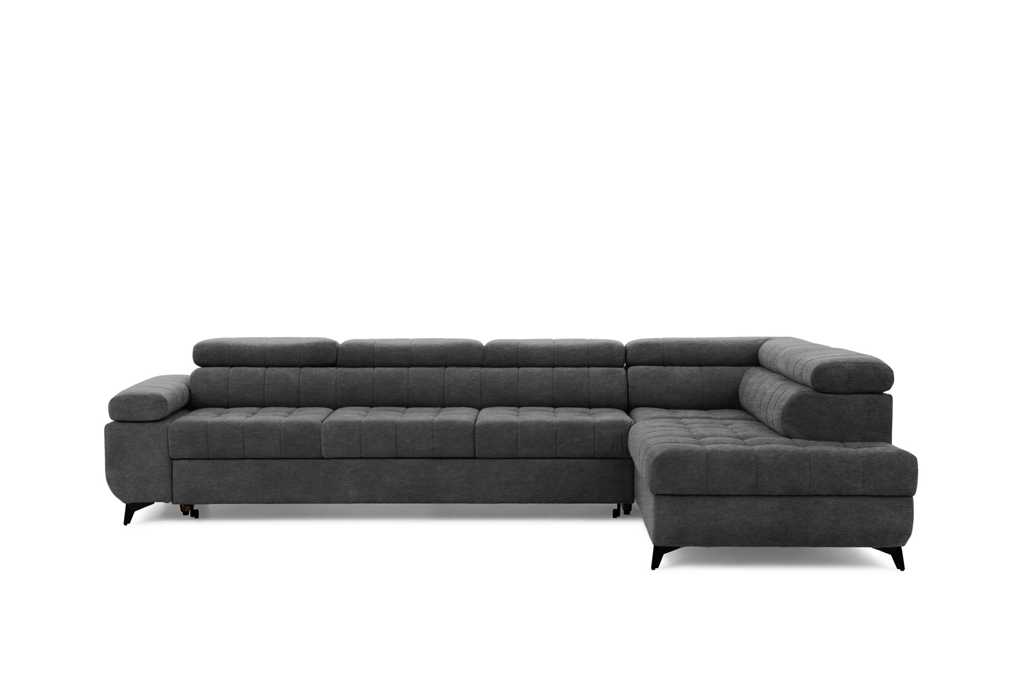 Rozkladacia rohová sedacia súprava Dragonis Maxi pravá - grafitový ľahkočistiaci zamat Zetta 305 Rohová sedacia súprava Dragonis Maxi s funkciou spánku pravá strana - Grafitový velúr ľahkočistiaci Zetta 305