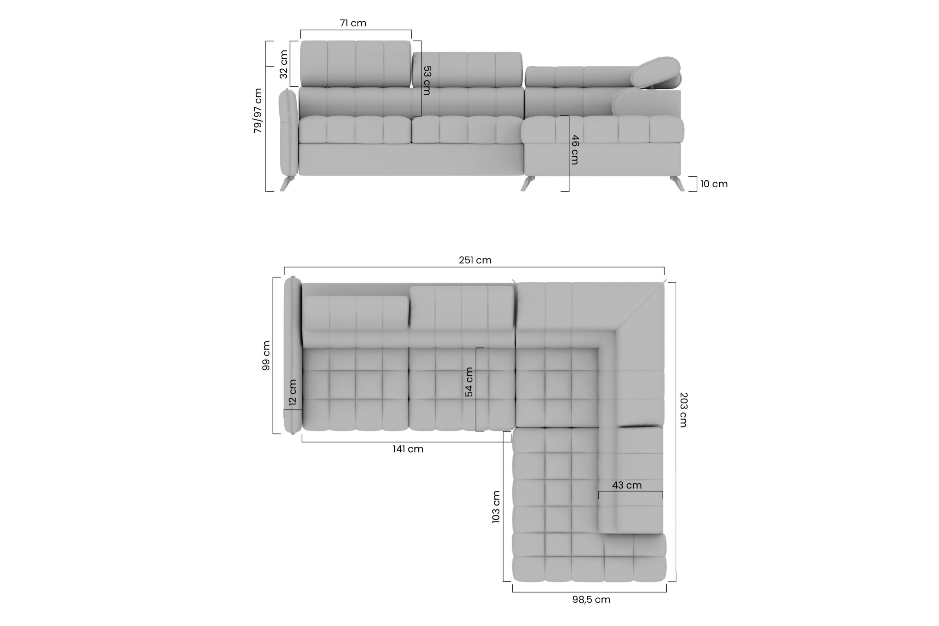 Rohová sedacia súprava Elarias L ľavá s funkciou spania - grafitový šenil Perfect Harmony 90 Rohová sedacia súprava Elarias L s funkciou spánku Ľavá strana - Grafitový šenil Perfect Harmony 90