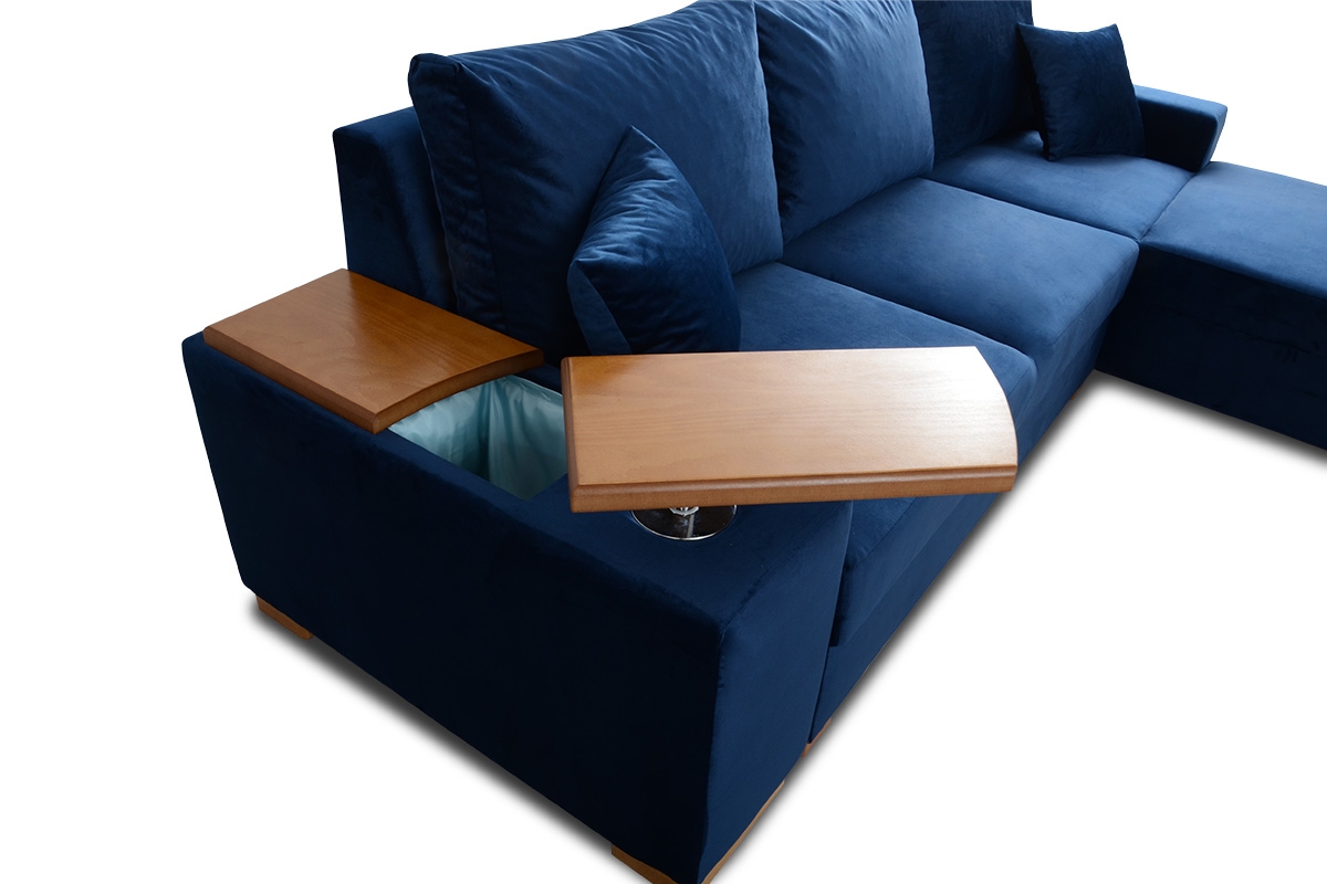 Rozkladacia rohová sedacia súprava Ewelina Rohová sedacia súprava s policou pod laptopa