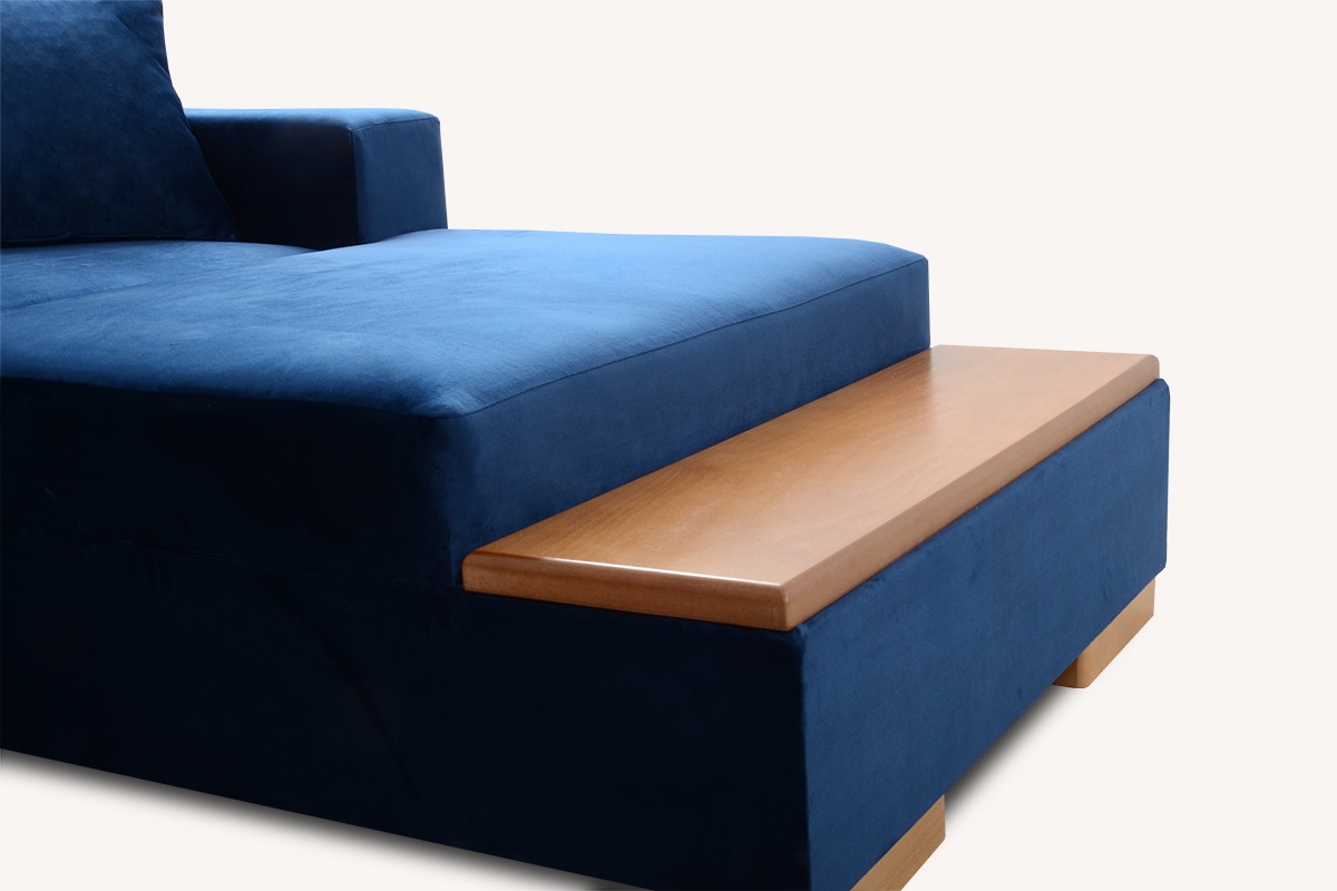 Rozkladacia rohová sedacia súprava Ewelina Rohová sedacia súprava z drewniana polka