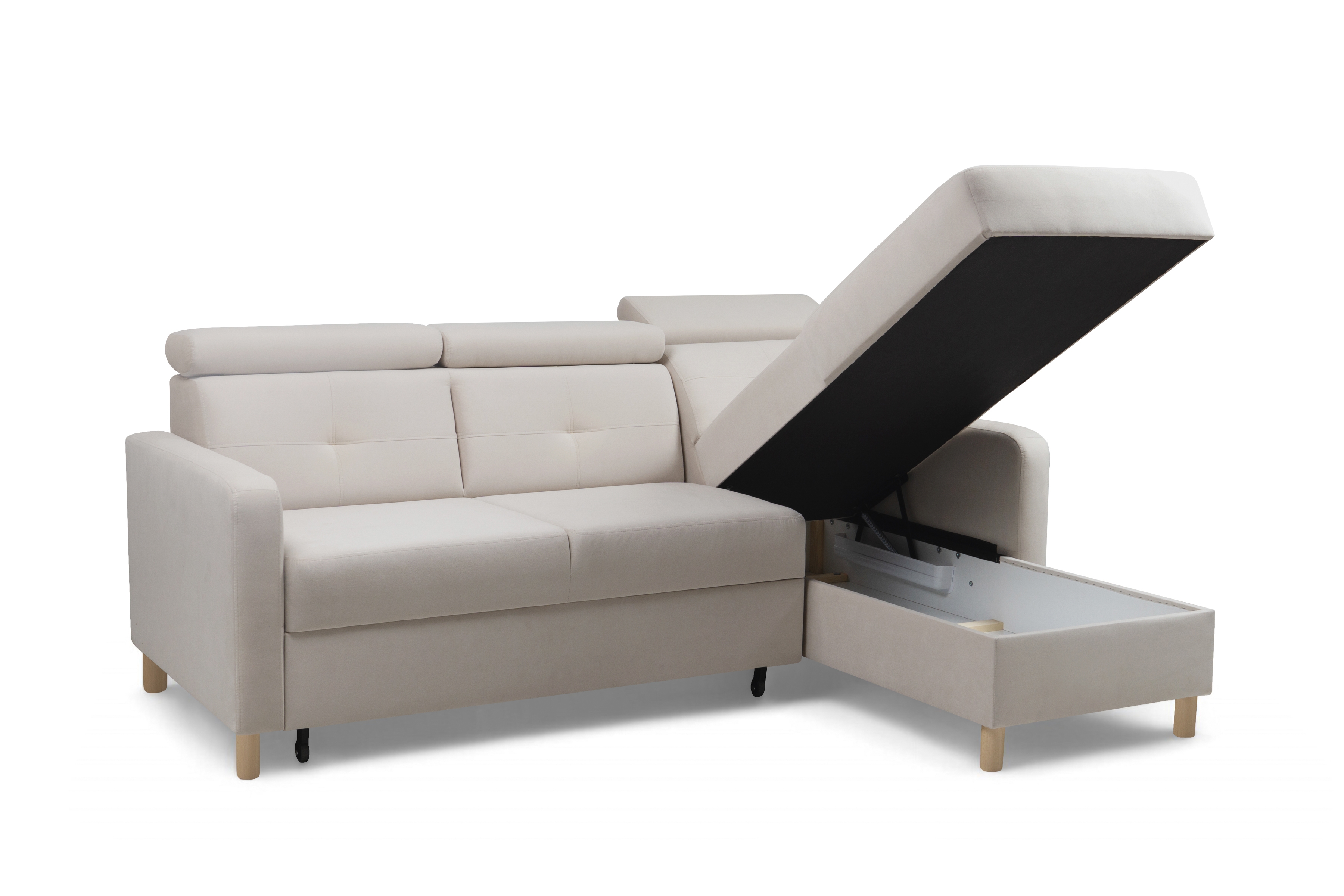 Rohová sedacia súprava Filo s funkciou spánku pravá strana - béžový velúr Jasmine 21 Rohová sedacia súprava Filo s funkciou spánku uniwersalny Ľavý/Pravý - béžový velúr Jasmine 21