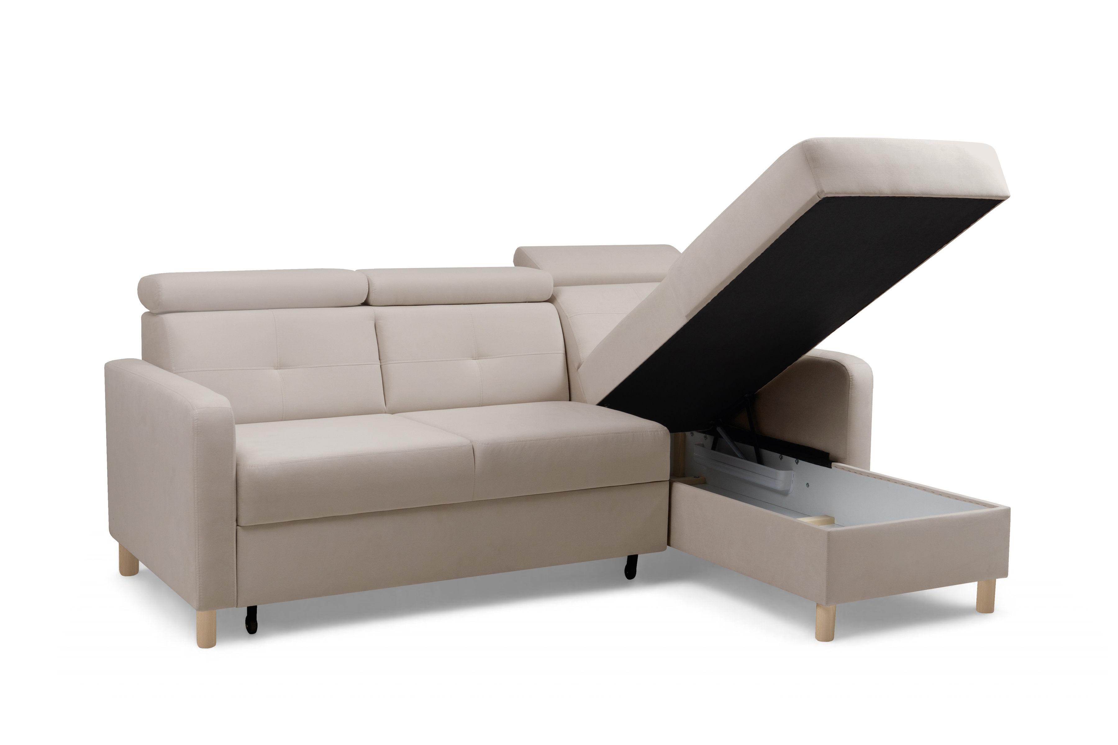 Rohová sedacia súprava Filo s funkciou spánku uniwersalny Ľavý/Pravý - béžový velúr Jasmine 22 Rohová sedacia súprava Filo s funkciou spánku uniwersalny Ľavý/Pravý - béžový velúr Jasmine 22