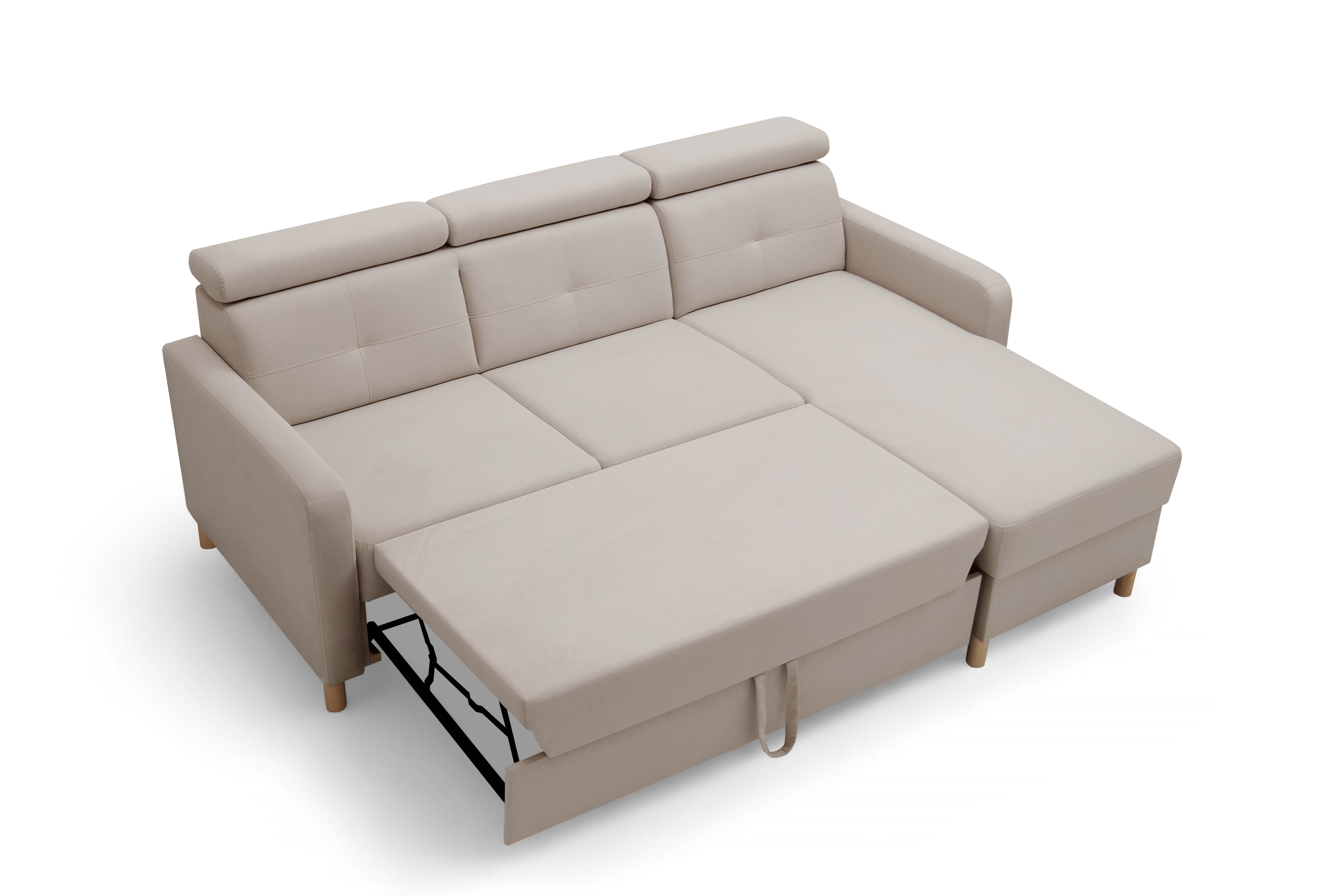 Rohová sedacia súprava Filo s funkciou spánku uniwersalny Ľavý/Pravý - béžový velúr Jasmine 22 Rohová sedacia súprava Filo s funkciou spánku uniwersalny Ľavý/Pravý - béžový velúr Jasmine 22