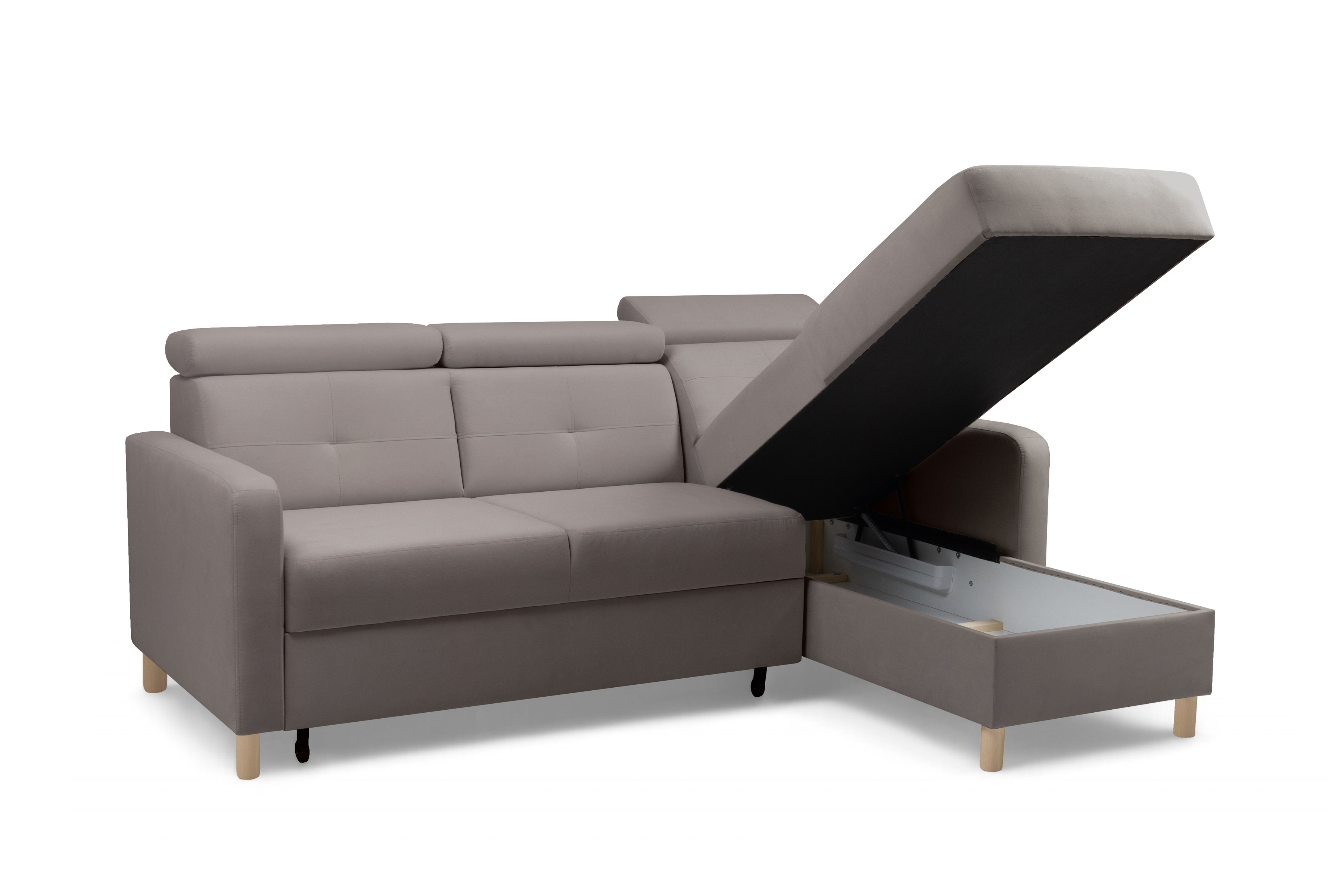 Rohová sedacia súprava Filo s funkciou spánku pravá strana - ciemno béžový velúr Jasmine 25  Rohová sedacia súprava Filo s funkciou spánku uniwersalny Ľavý/Pravý - ciemno béžový velúr Jasmine 25 