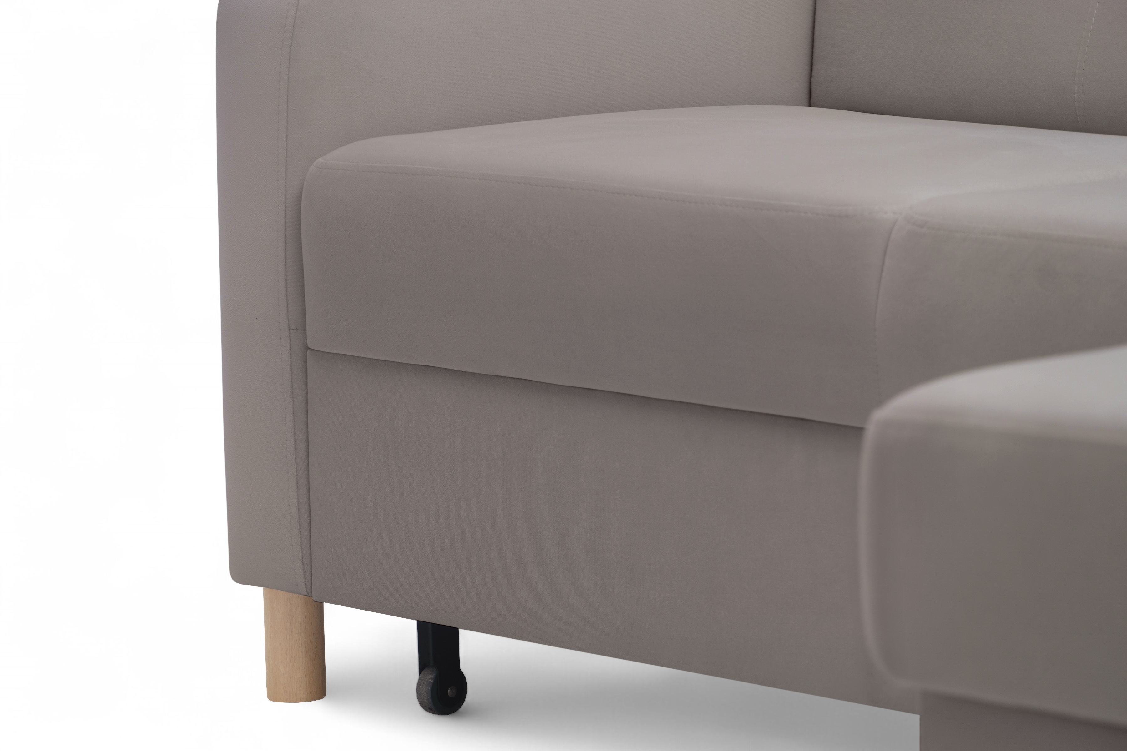 Rohová sedacia súprava Filo s funkciou spánku pravá strana - ciemno béžový velúr Jasmine 25  Rohová sedacia súprava Filo s funkciou spánku uniwersalny Ľavý/Pravý - ciemno béžový velúr Jasmine 25 