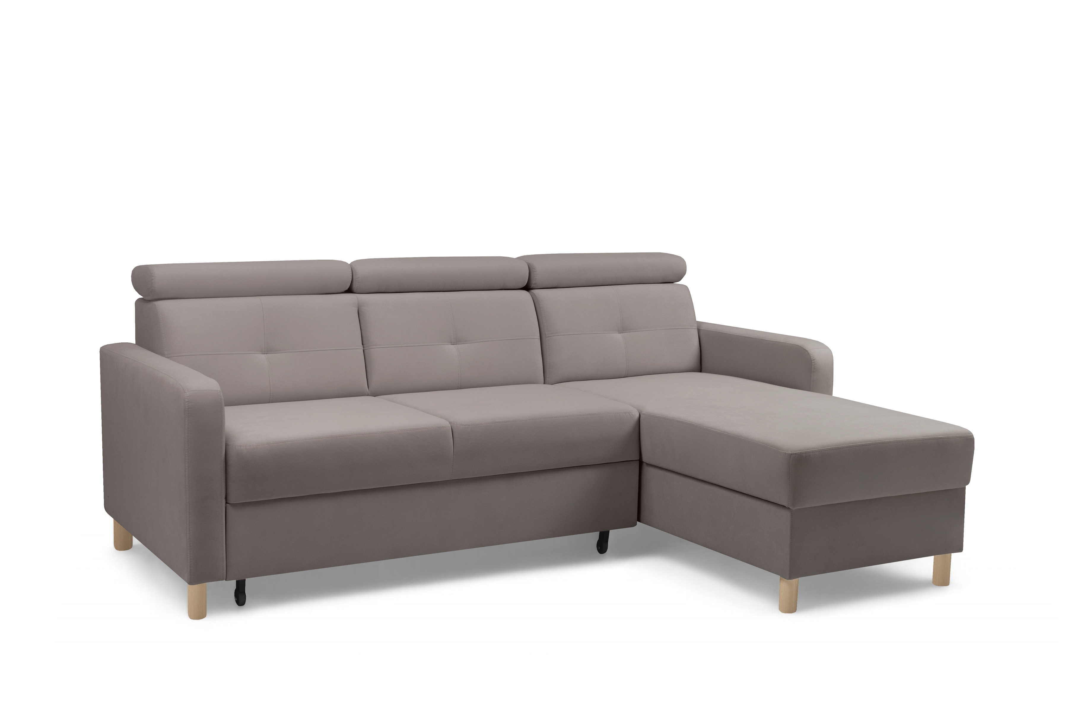 Rohová sedacia súprava Filo s funkciou spánku pravá strana - ciemno béžový velúr Jasmine 25  Rohová sedacia súprava Filo s funkciou spánku uniwersalny Ľavý/Pravý - ciemno béžový velúr Jasmine 25 