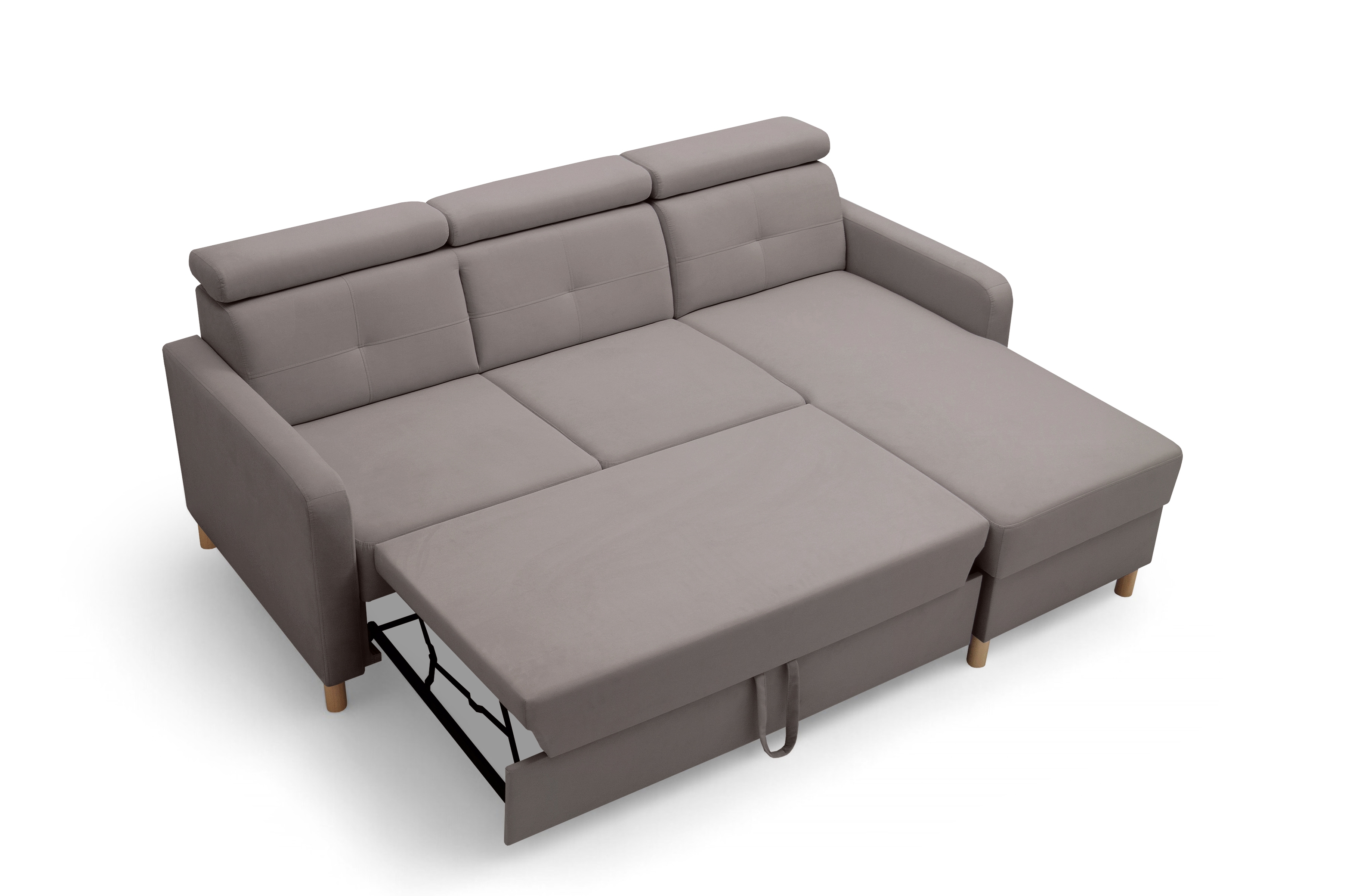 Rohová sedacia súprava Filo s funkciou spánku pravá strana - ciemno béžový velúr Jasmine 25  Rohová sedacia súprava Filo s funkciou spánku uniwersalny Ľavý/Pravý - ciemno béžový velúr Jasmine 25 