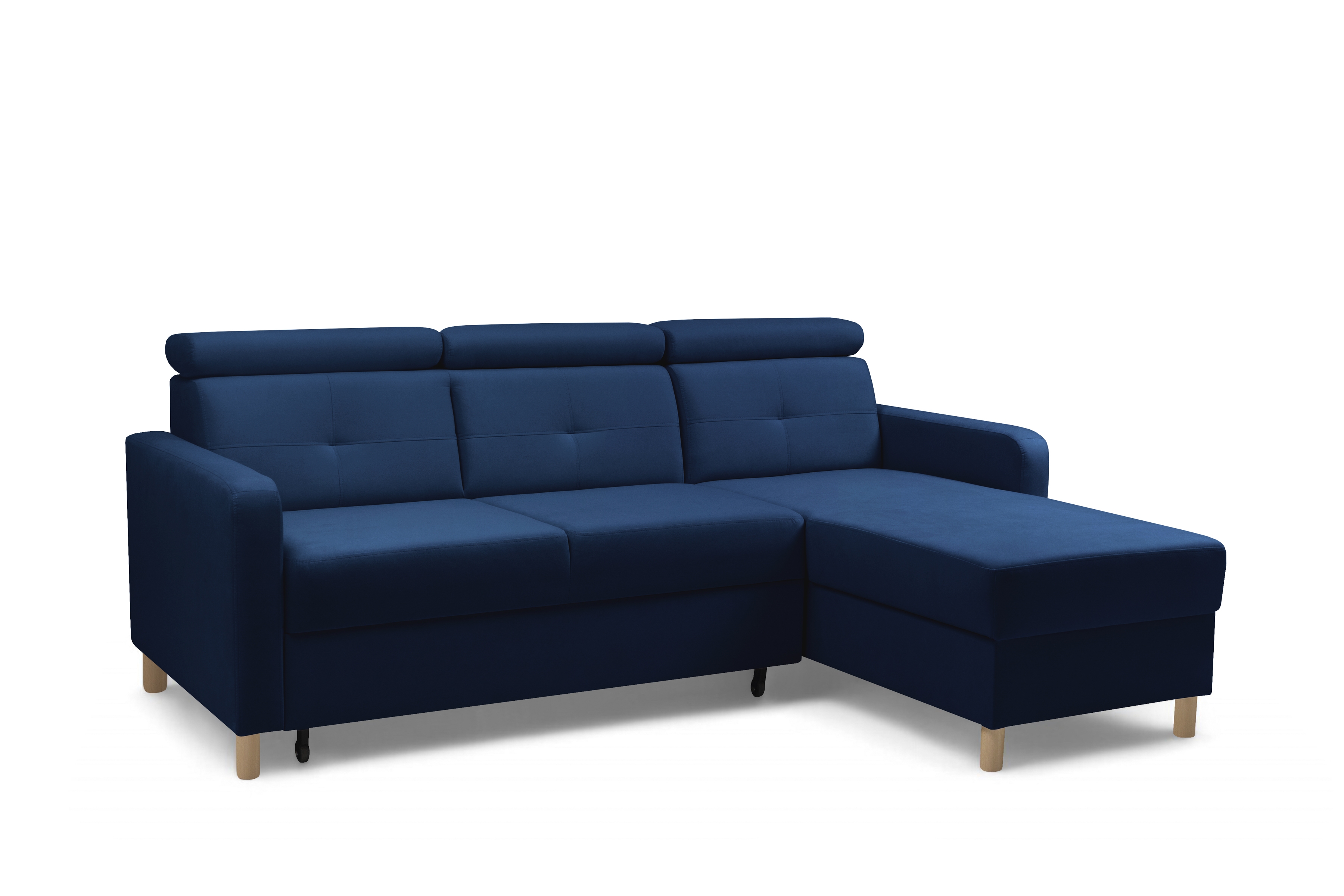 Rohová sedacia súprava Filo s funkciou spánku pravá strana - Modrý velúr Trinity 31  Rohová sedacia súprava Filo s funkciou spánku uniwersalny Ľavý/Pravý - Modrý velúr Bluvel 86