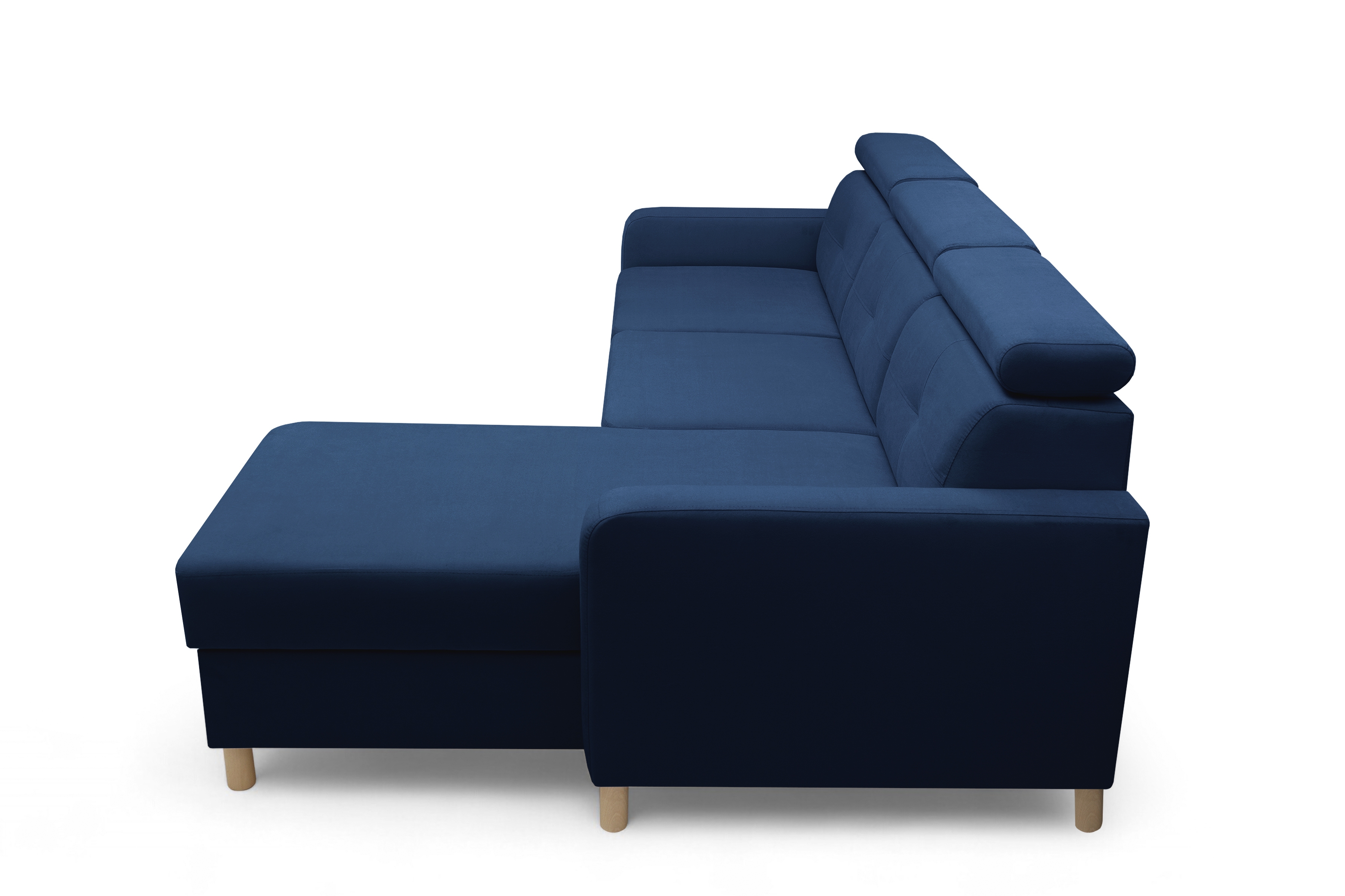 Rohová sedacia súprava Filo s funkciou spánku pravá strana - Modrý velúr Trinity 31  Rohová sedacia súprava Filo s funkciou spánku uniwersalny Ľavý/Pravý - Modrý velúr Bluvel 86