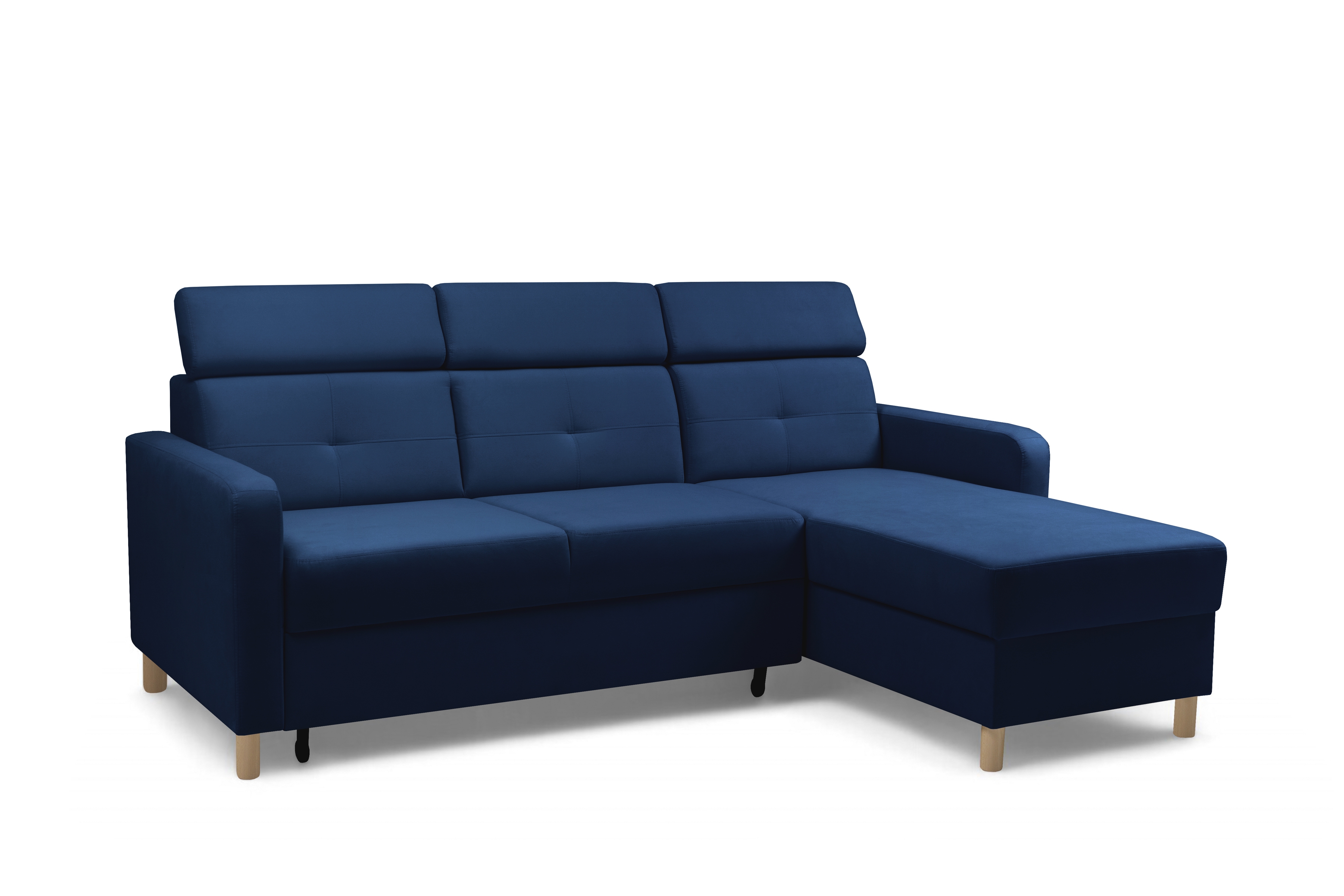 Rohová sedacia súprava Filo s funkciou spánku pravá strana - Modrý velúr Trinity 31  Rohová sedacia súprava Filo s funkciou spánku uniwersalny Ľavý/Pravý - Modrý velúr Bluvel 86