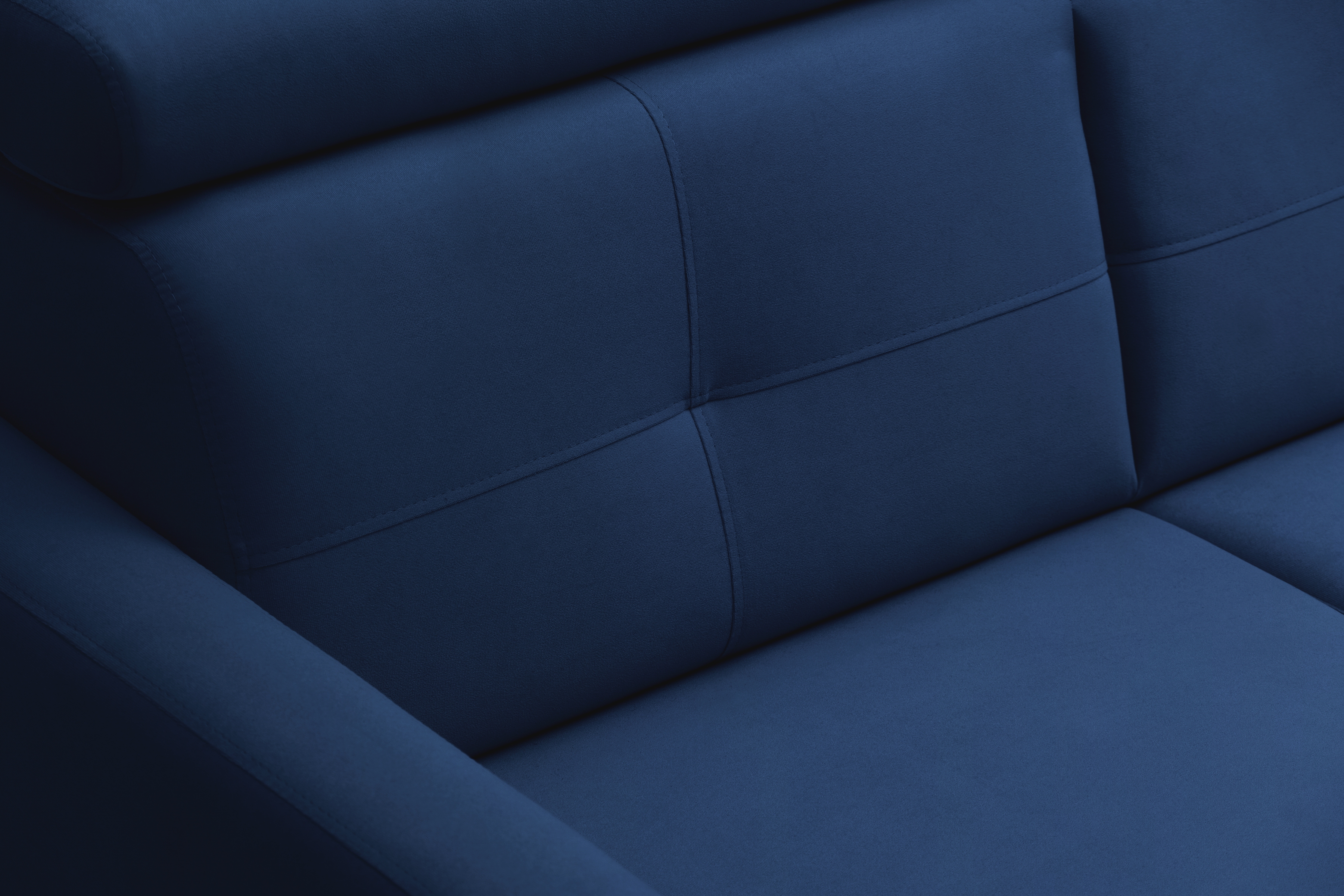 Rohová sedacia súprava Filo s funkciou spánku pravá strana - Modrý velúr Trinity 31  Rohová sedacia súprava Filo s funkciou spánku uniwersalny Ľavý/Pravý - Modrý velúr Bluvel 86