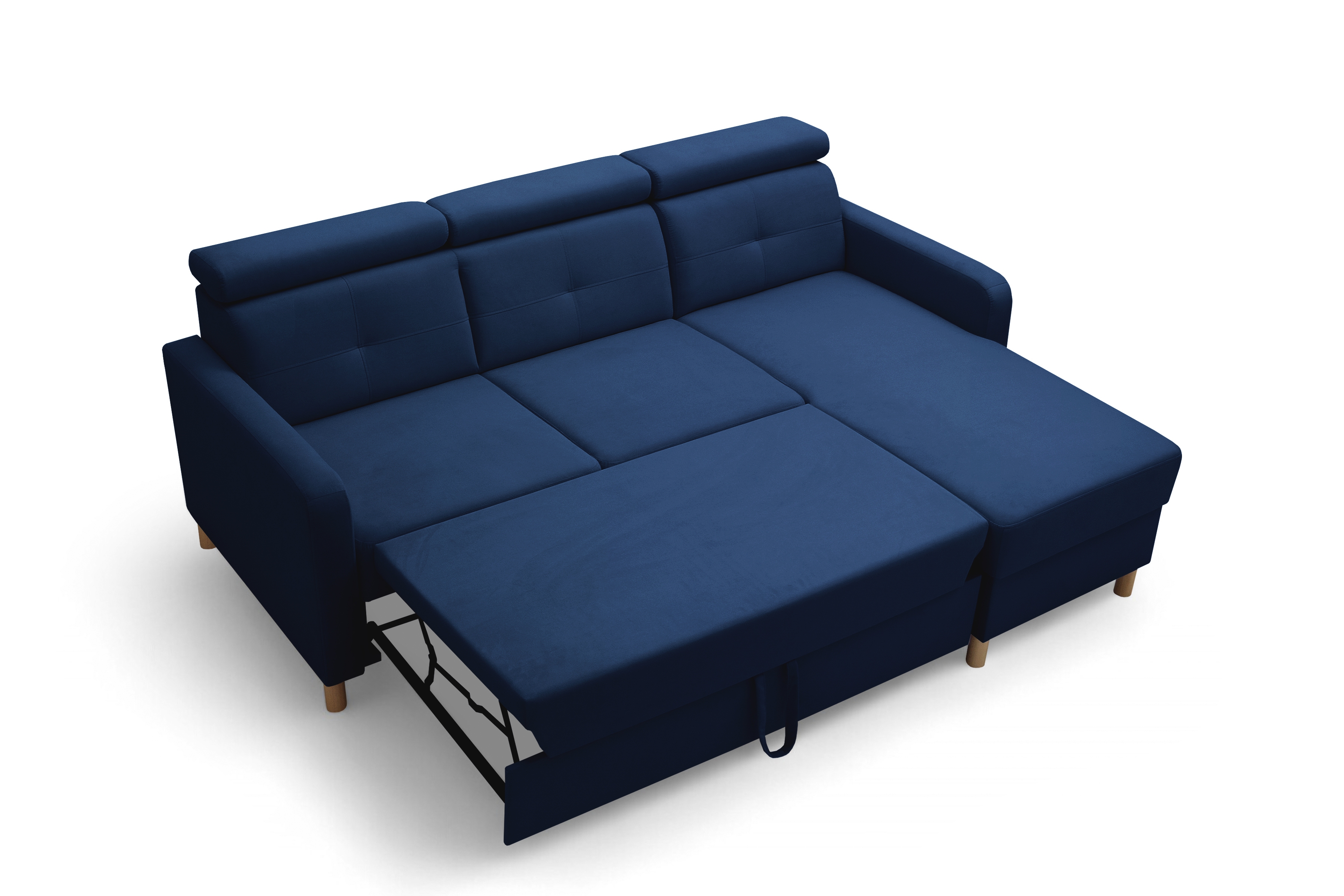 Rohová sedacia súprava Filo s funkciou spánku pravá strana - Modrý velúr Trinity 31  Rohová sedacia súprava Filo s funkciou spánku uniwersalny Ľavý/Pravý - Modrý velúr Bluvel 86