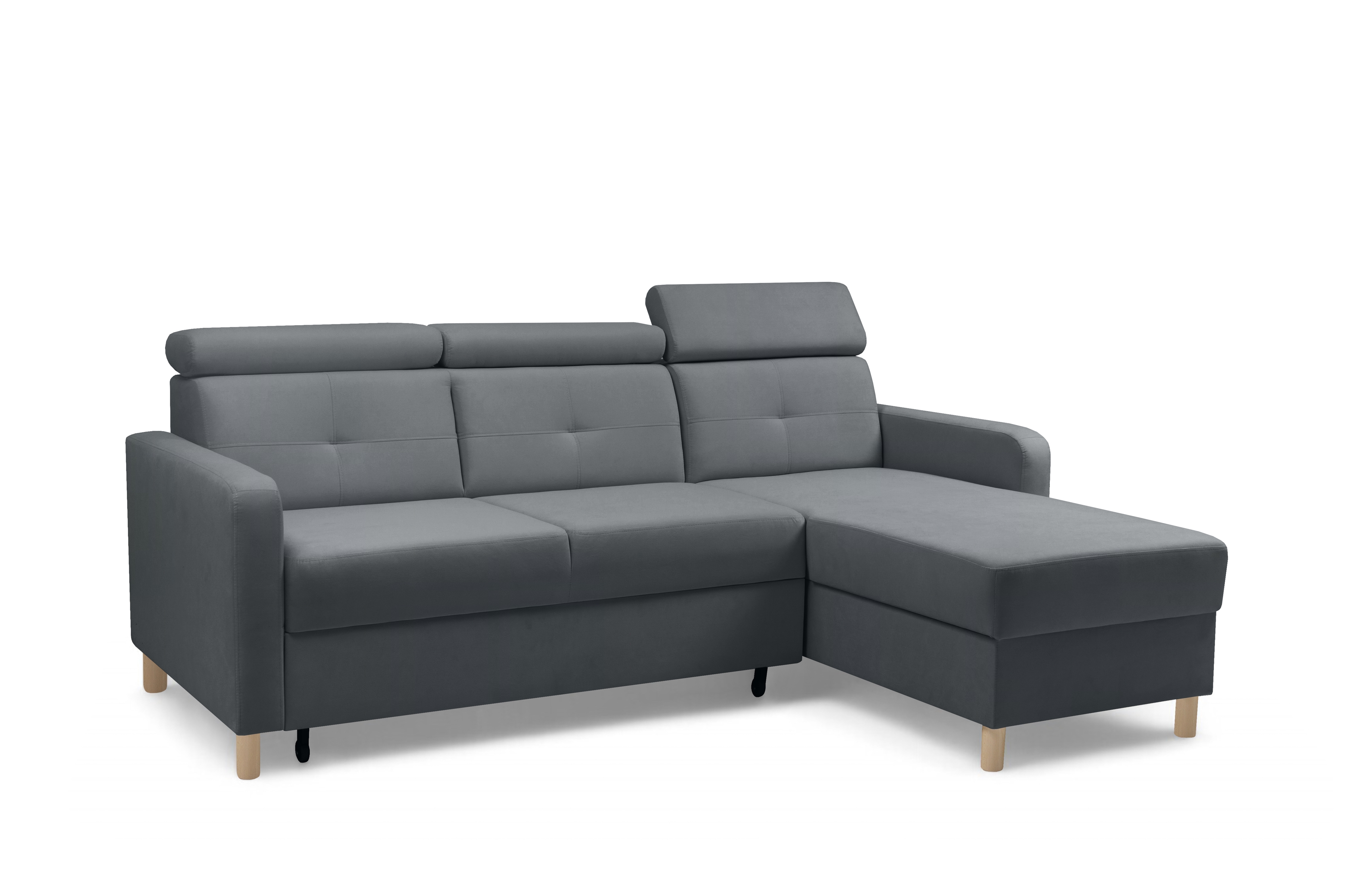 Rohová sedacia súprava Filo s funkciou spánku pravá strana - šedý velúr Jasmine 96  Rohová sedacia súprava Filo s funkciou spánku uniwersalny Ľavý/Pravý - šedý velúr Jasmine 96 