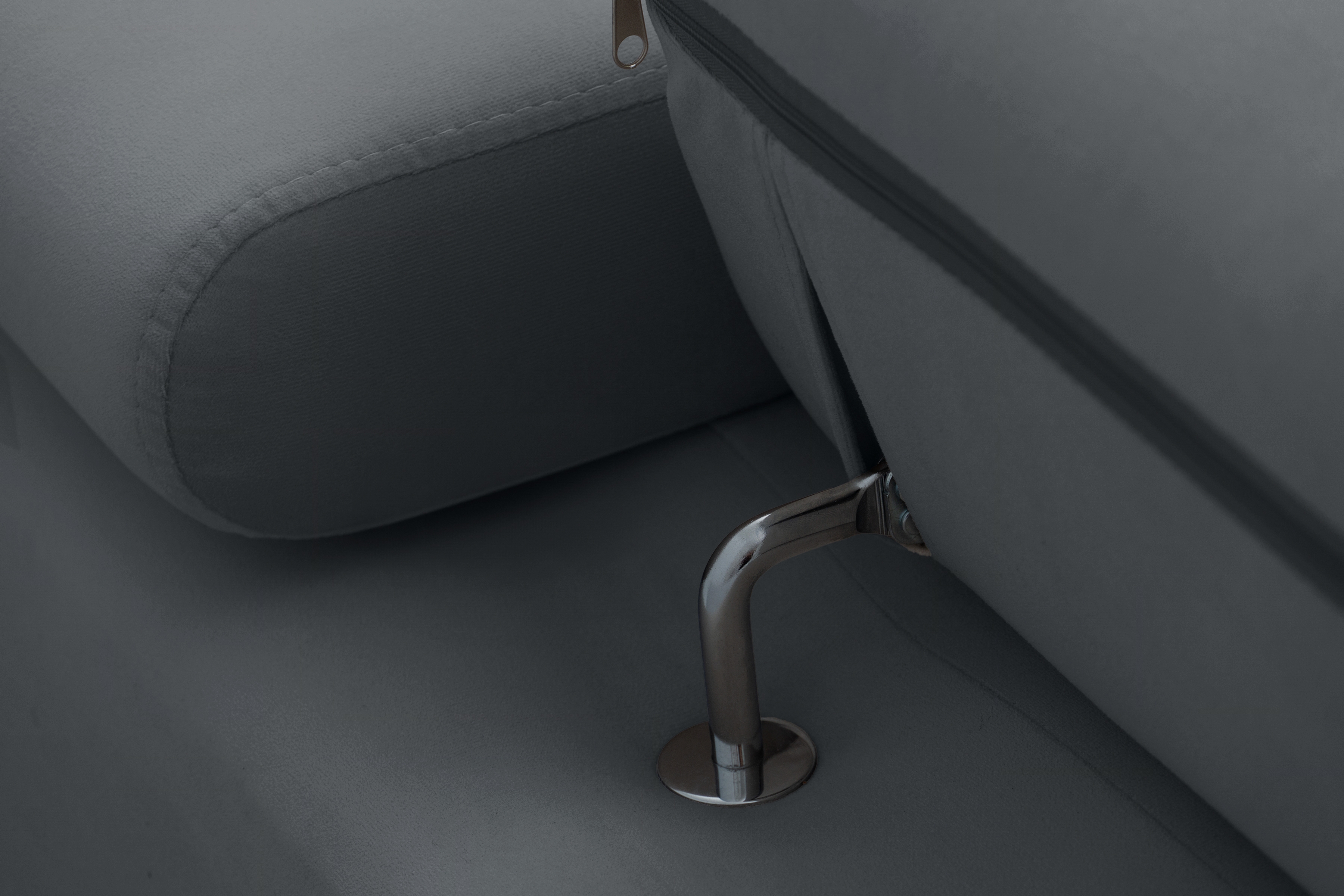 Rohová sedacia súprava Filo s funkciou spánku pravá strana - šedý velúr Jasmine 96  Rohová sedacia súprava Filo s funkciou spánku uniwersalny Ľavý/Pravý - šedý velúr Jasmine 96 