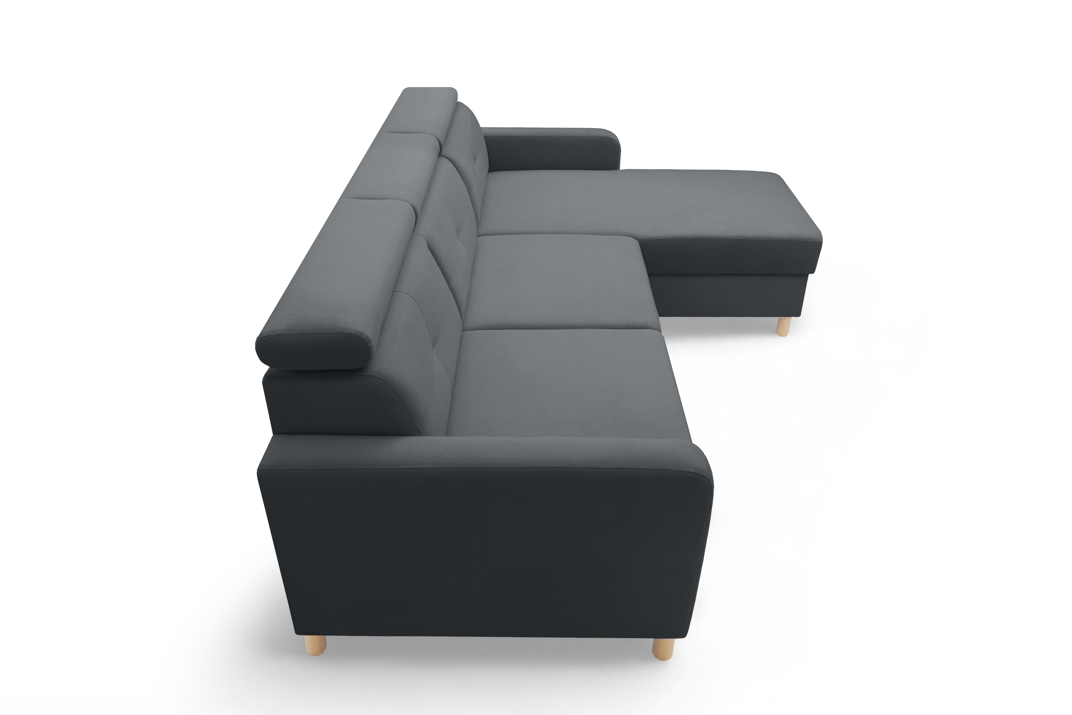 Rohová sedacia súprava Filo s funkciou spánku pravá strana - šedý velúr Jasmine 96  Rohová sedacia súprava Filo s funkciou spánku uniwersalny Ľavý/Pravý - šedý velúr Jasmine 96 