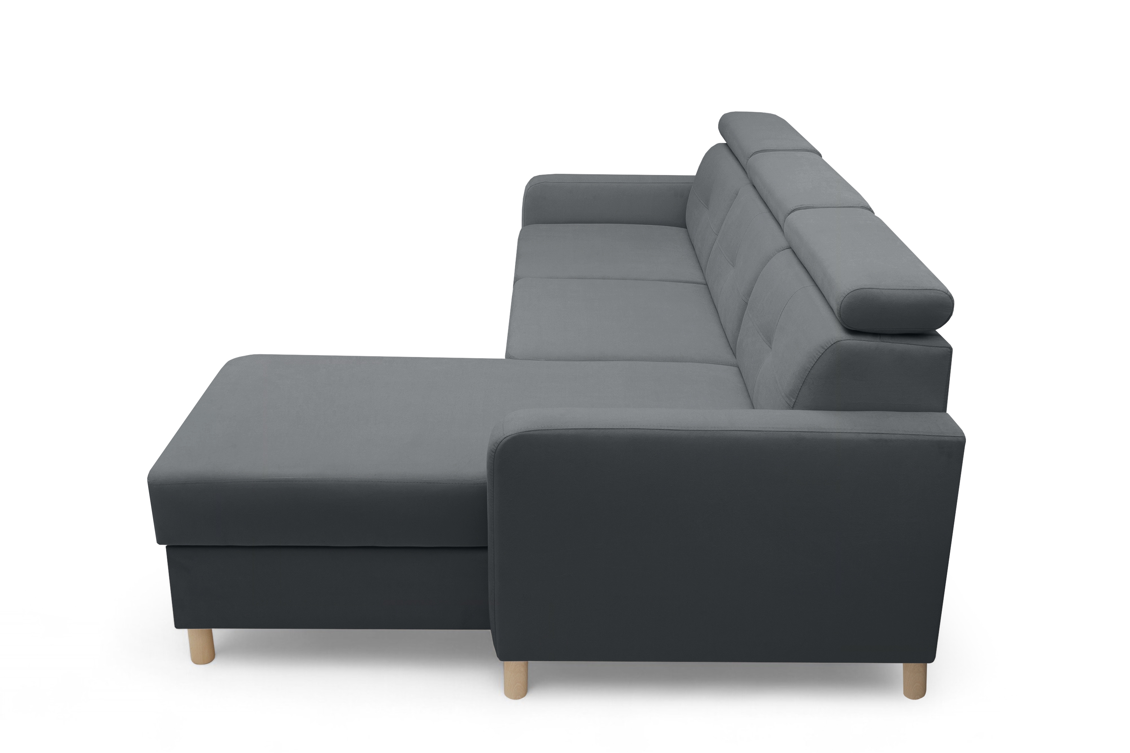 Rohová sedacia súprava Filo s funkciou spánku pravá strana - šedý velúr Jasmine 96  Rohová sedacia súprava Filo s funkciou spánku uniwersalny Ľavý/Pravý - šedý velúr Jasmine 96 