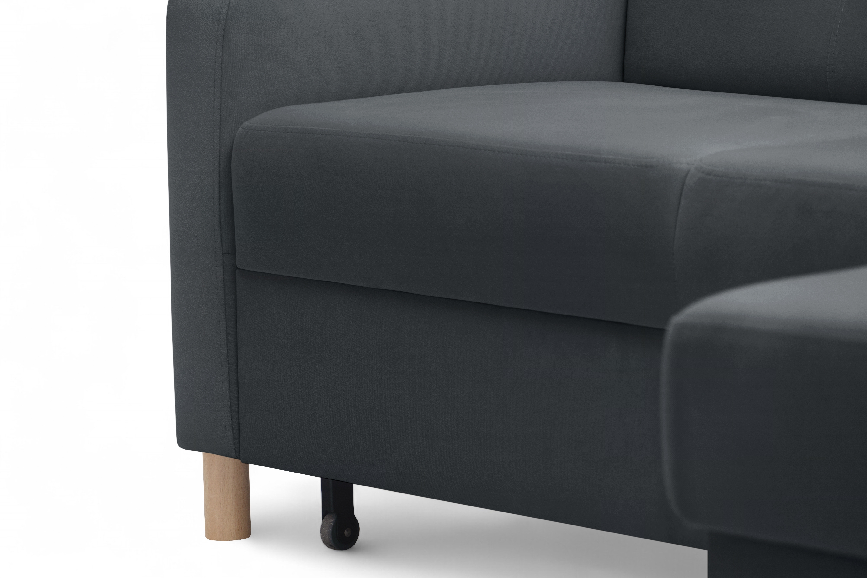 Rohová sedacia súprava Filo s funkciou spánku pravá strana - šedý velúr Jasmine 96  Rohová sedacia súprava Filo s funkciou spánku uniwersalny Ľavý/Pravý - šedý velúr Jasmine 96 