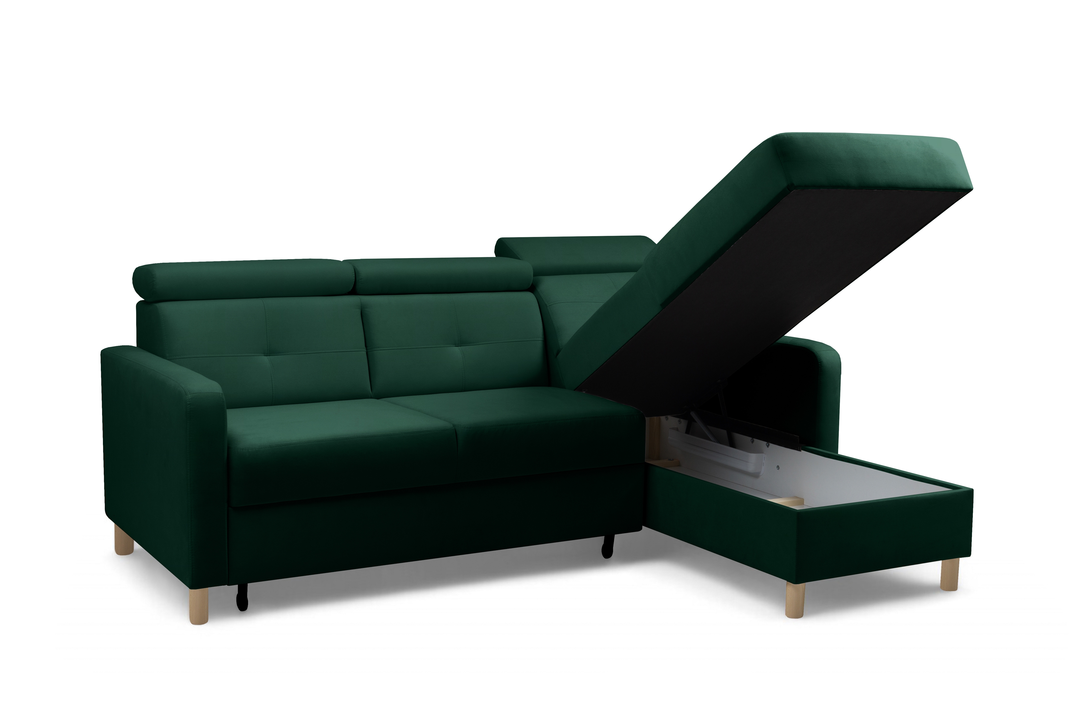 Rohová sedacia súprava Filo s funkciou spánku pravá strana - Zelený velúr Trinity 28  Rohová sedacia súprava Filo s funkciou spánku uniwersalny Ľavý/Pravý- Zelený velúr Bluvel 78