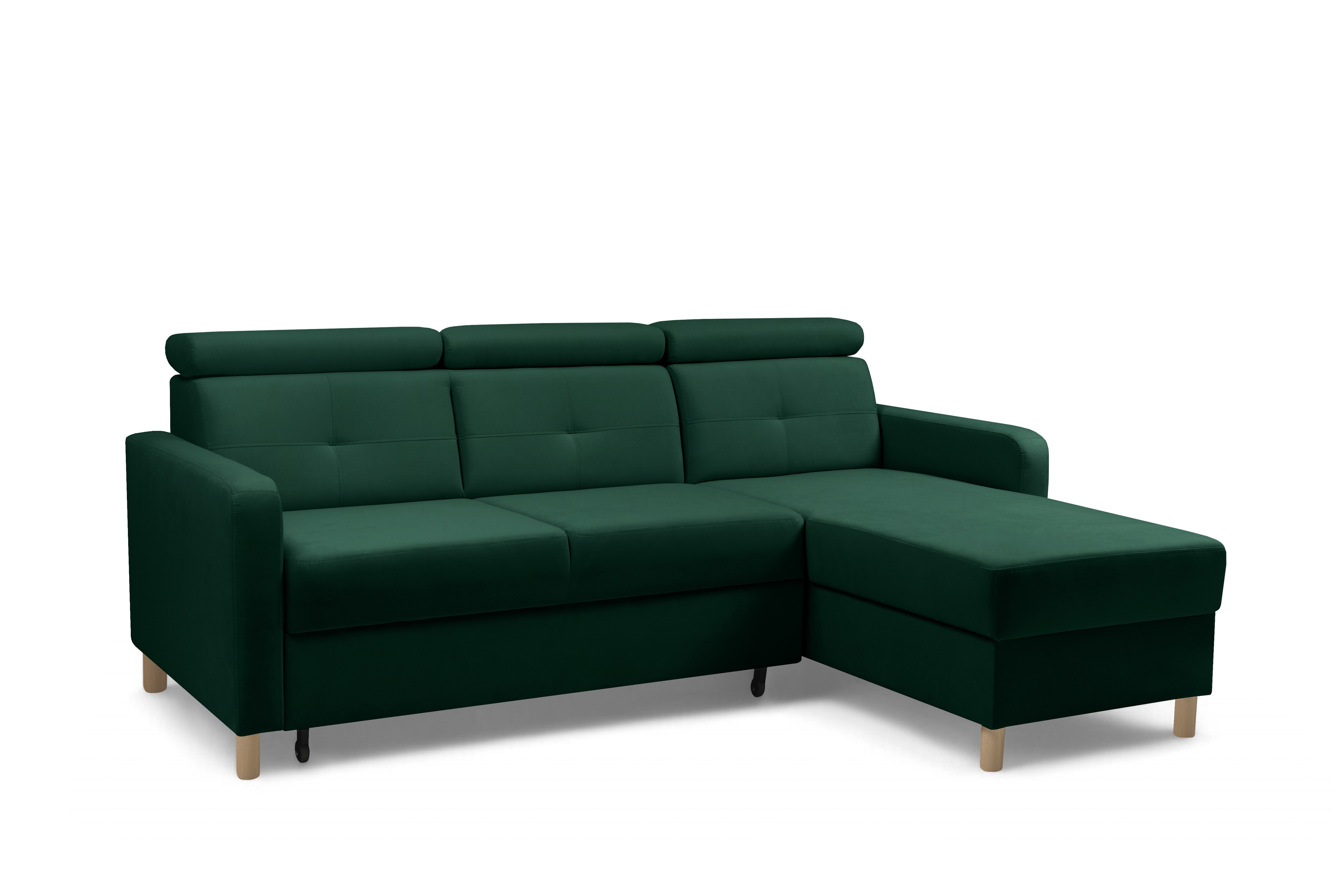 Rohová sedacia súprava Filo s funkciou spánku pravá strana - Zelený velúr Trinity 28  Rohová sedacia súprava Filo s funkciou spánku uniwersalny Ľavý/Pravý- Zelený velúr Bluvel 78