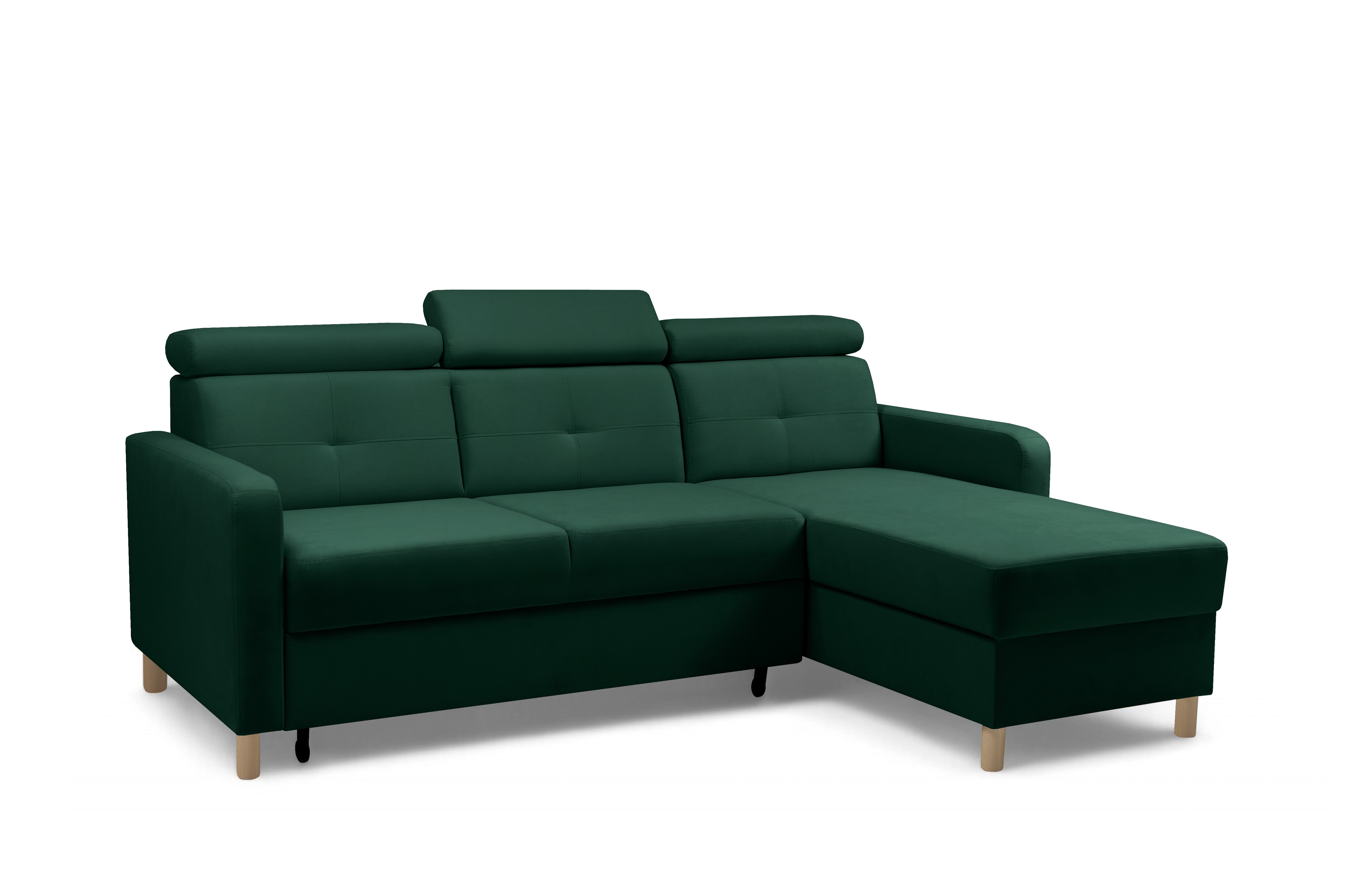 Rohová sedacia súprava Filo s funkciou spánku pravá strana - Zelený velúr Trinity 28  Rohová sedacia súprava Filo s funkciou spánku uniwersalny Ľavý/Pravý- Zelený velúr Bluvel 78