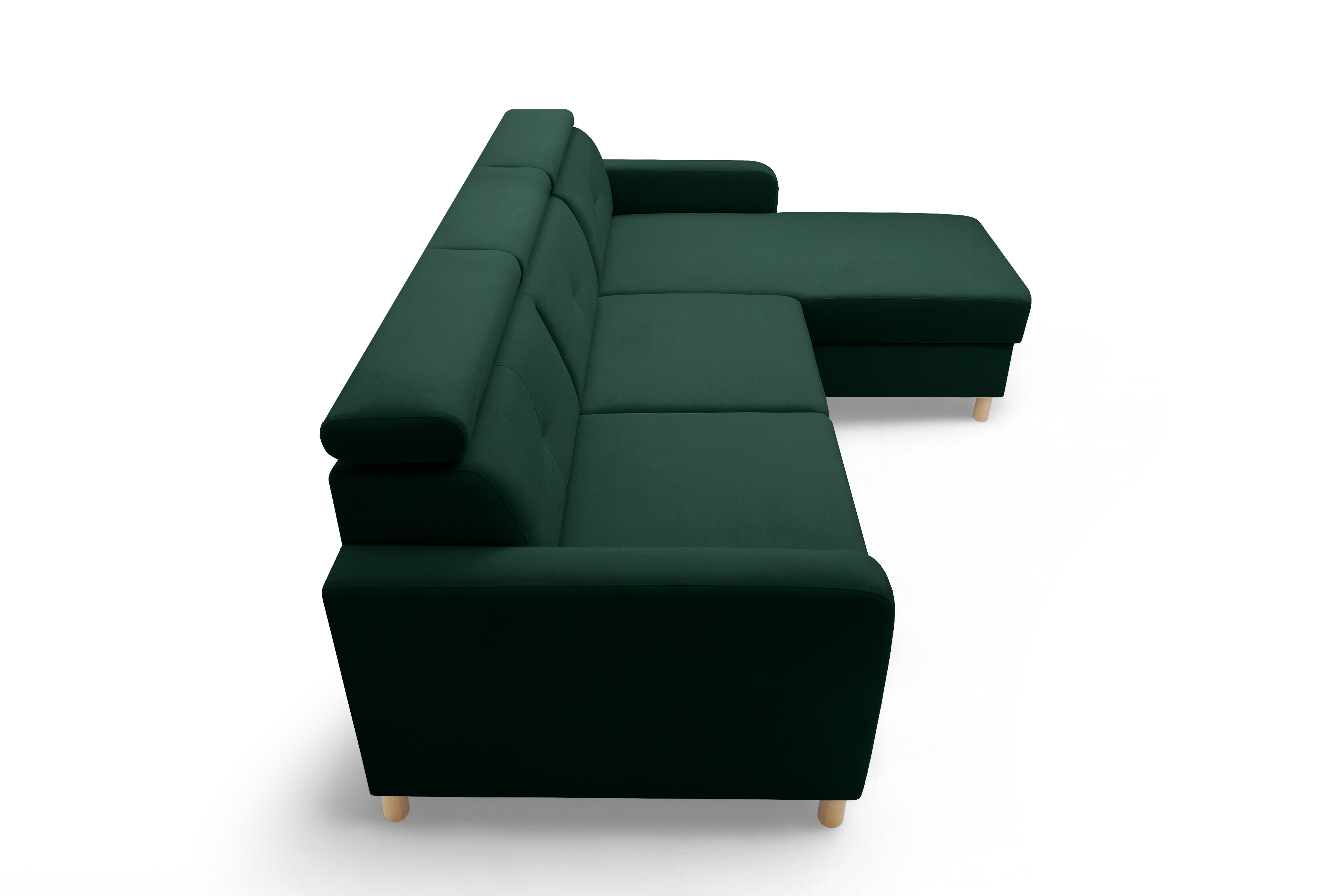 Rohová sedacia súprava Filo s funkciou spánku pravá strana - Zelený velúr Trinity 28  Rohová sedacia súprava Filo s funkciou spánku uniwersalny Ľavý/Pravý- Zelený velúr Bluvel 78