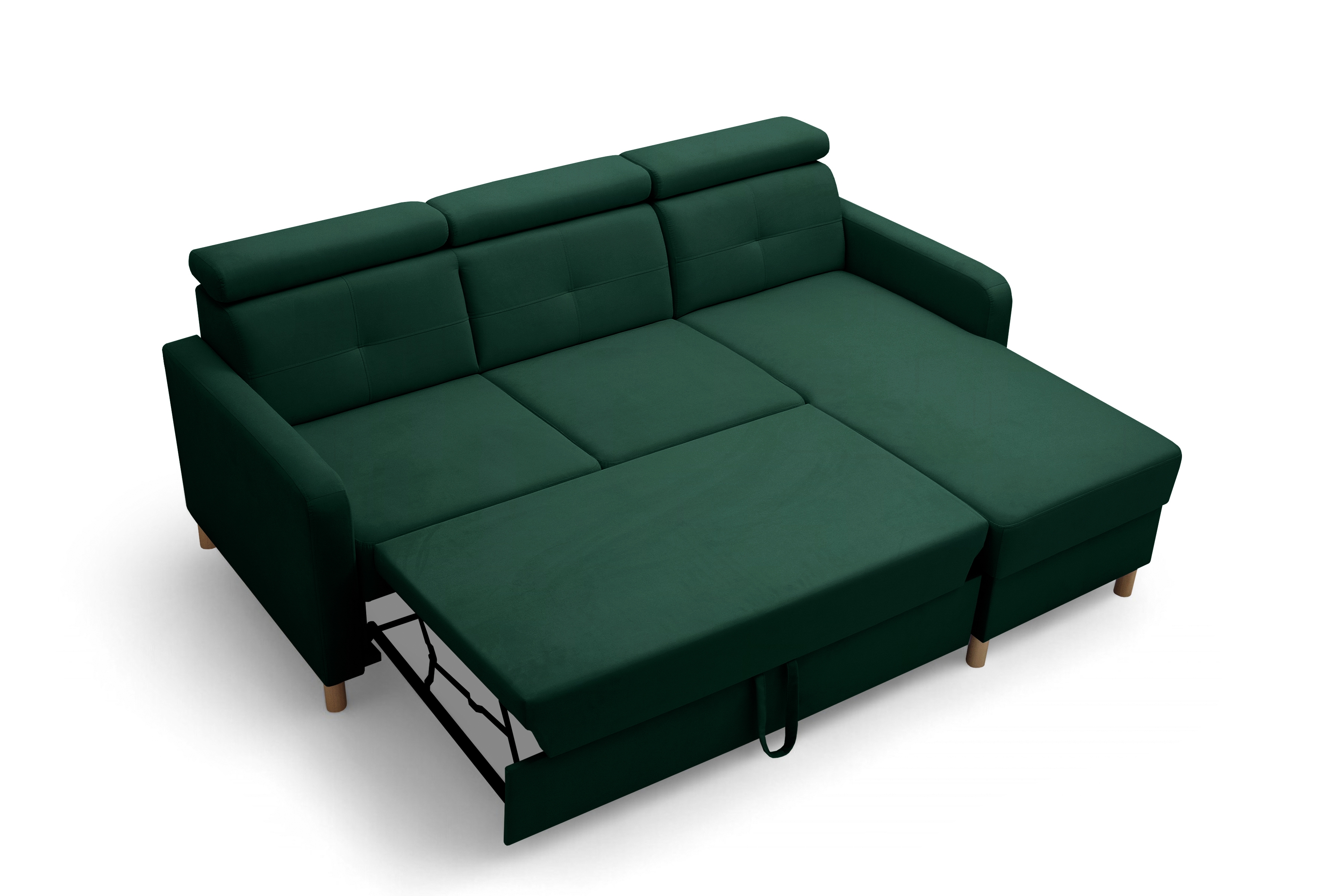 Rohová sedacia súprava Filo s funkciou spánku pravá strana - Zelený velúr Trinity 28  Rohová sedacia súprava Filo s funkciou spánku uniwersalny Ľavý/Pravý- Zelený velúr Bluvel 78