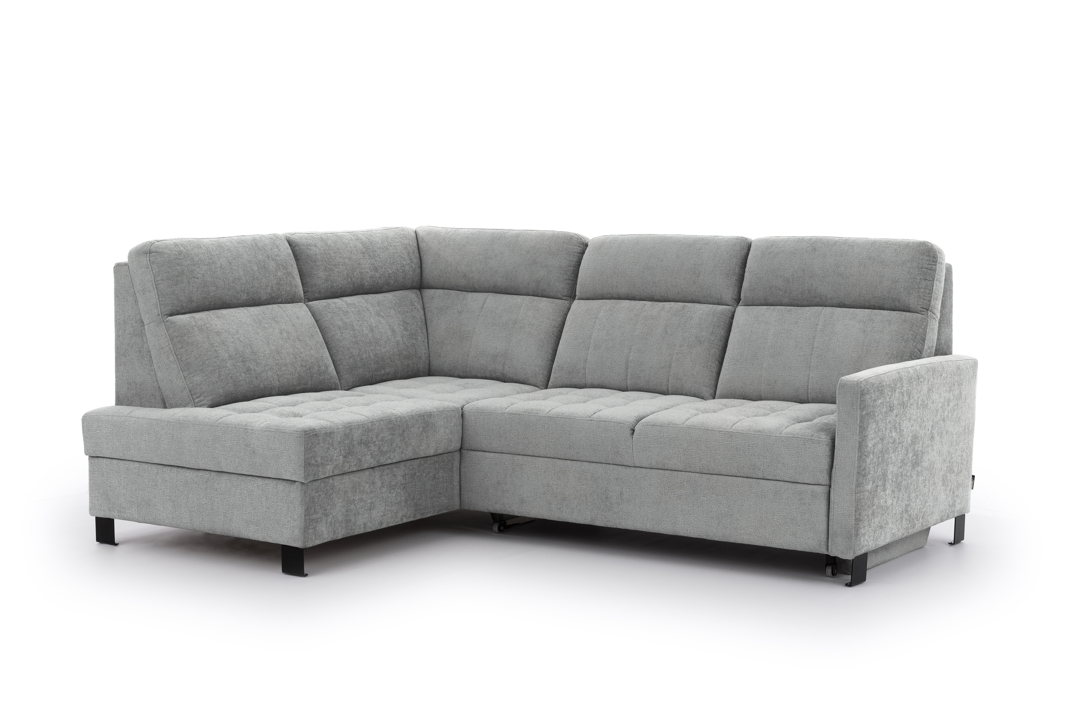 Rohová sedačka Gespano L ľavostranná s úzkou opierkou - sivý šenil Perfect Harmony 80 Rohová sedacia súprava Gespano L Ľavá strana z waskim bokiem - šedý šenil Perfect Harmony 80