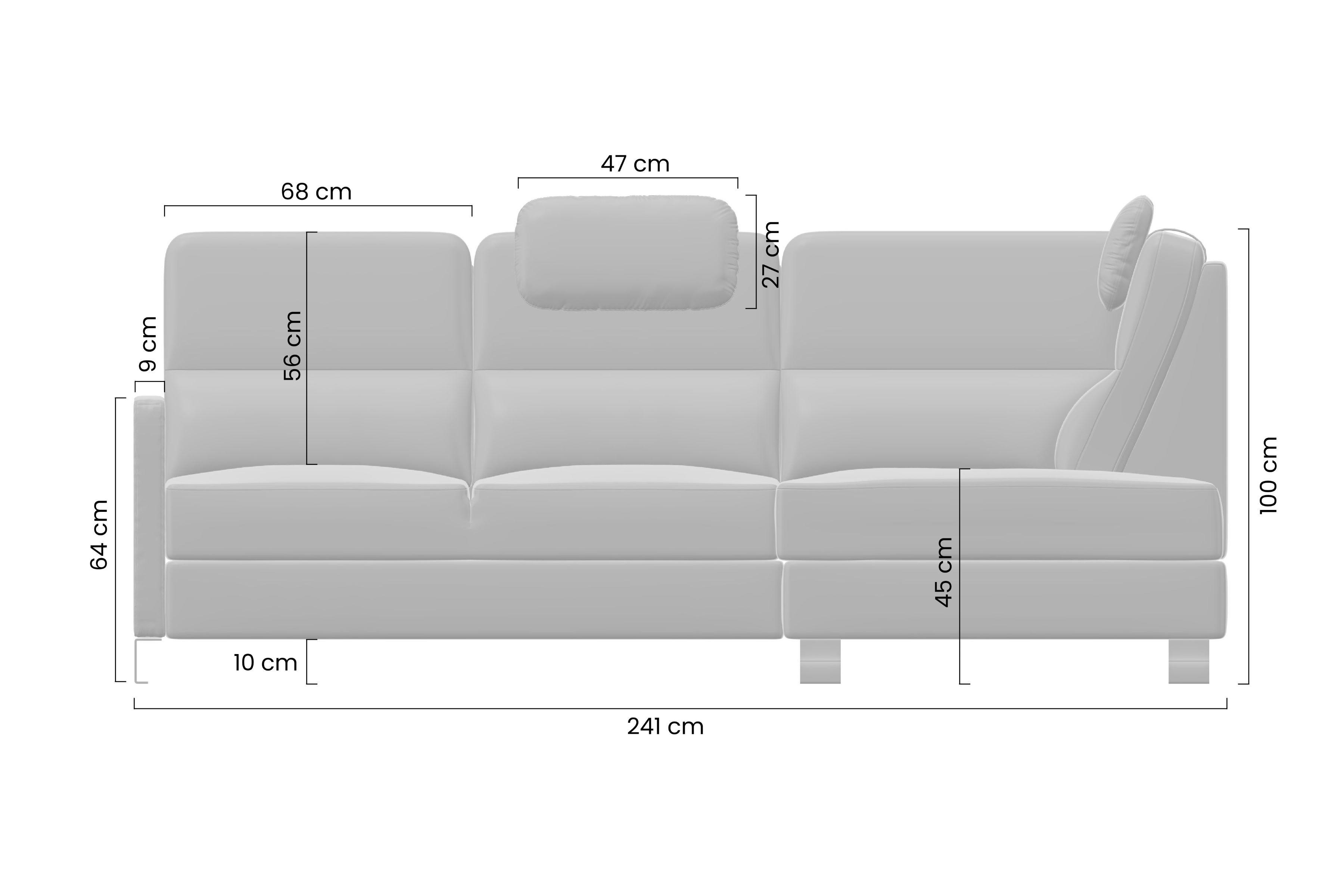 Rohová sedací souprava Gespano L levá - úzký bok Rohová sedací souprava Gespano L levá z waskim bokiem