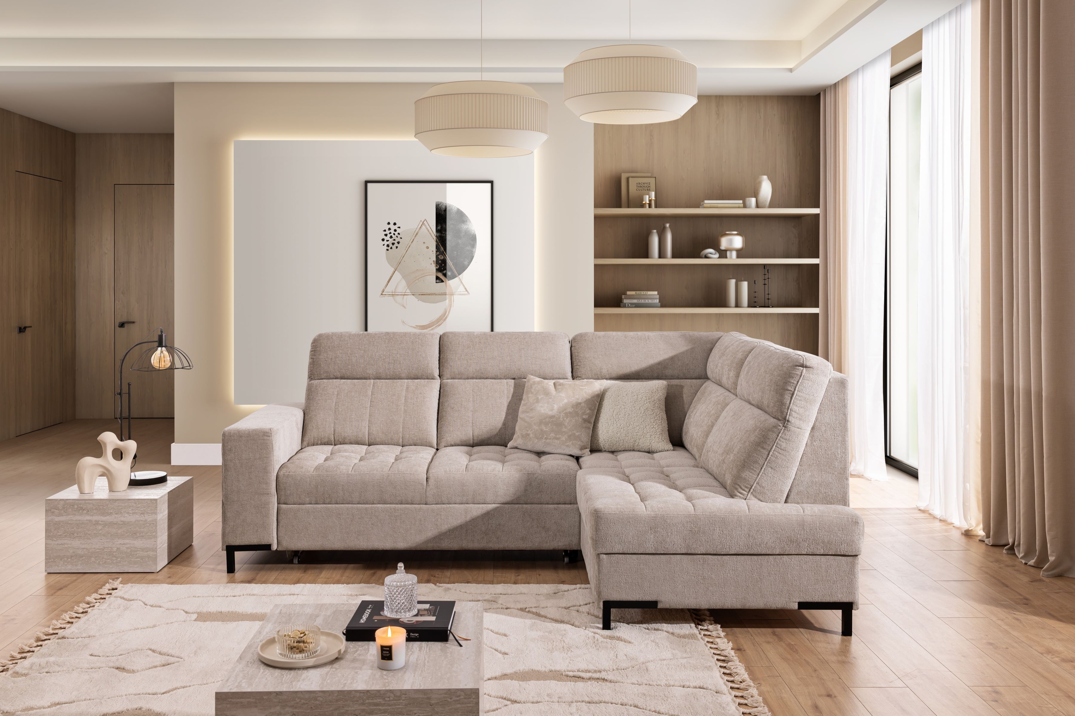 Rohová sedací souprava Gespano L pravá - široký bok Rohová sedací souprava Gespano L pravá z szerokim bokiem