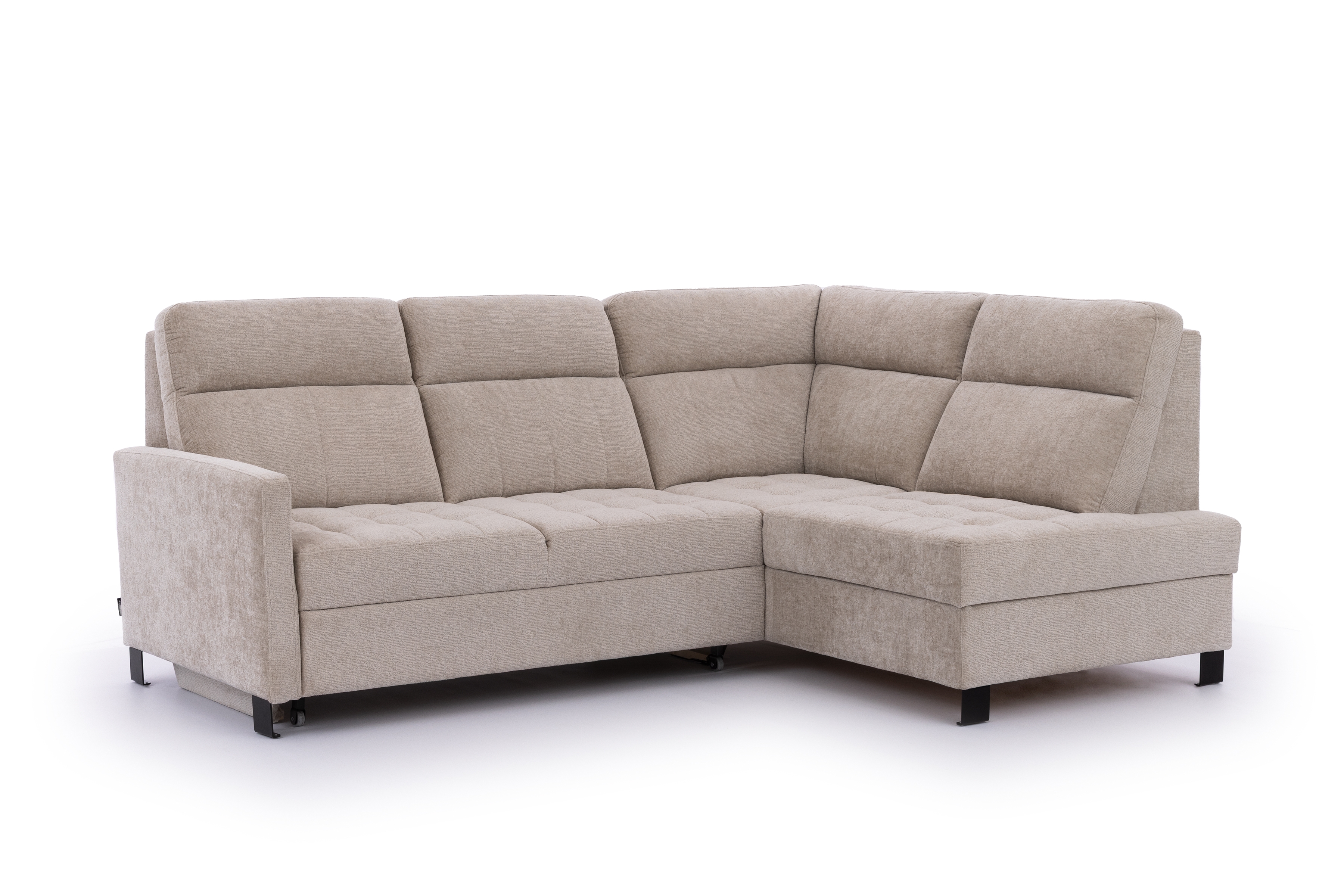 Rohová sedačka Gespano L pravostranná s úzkou opierkou - béžový šenil Perfect Harmony 07 Rohová sedacia súprava Gespano L pravá strana z waskim bokiem - béžový šenil Perfect Harmony 07