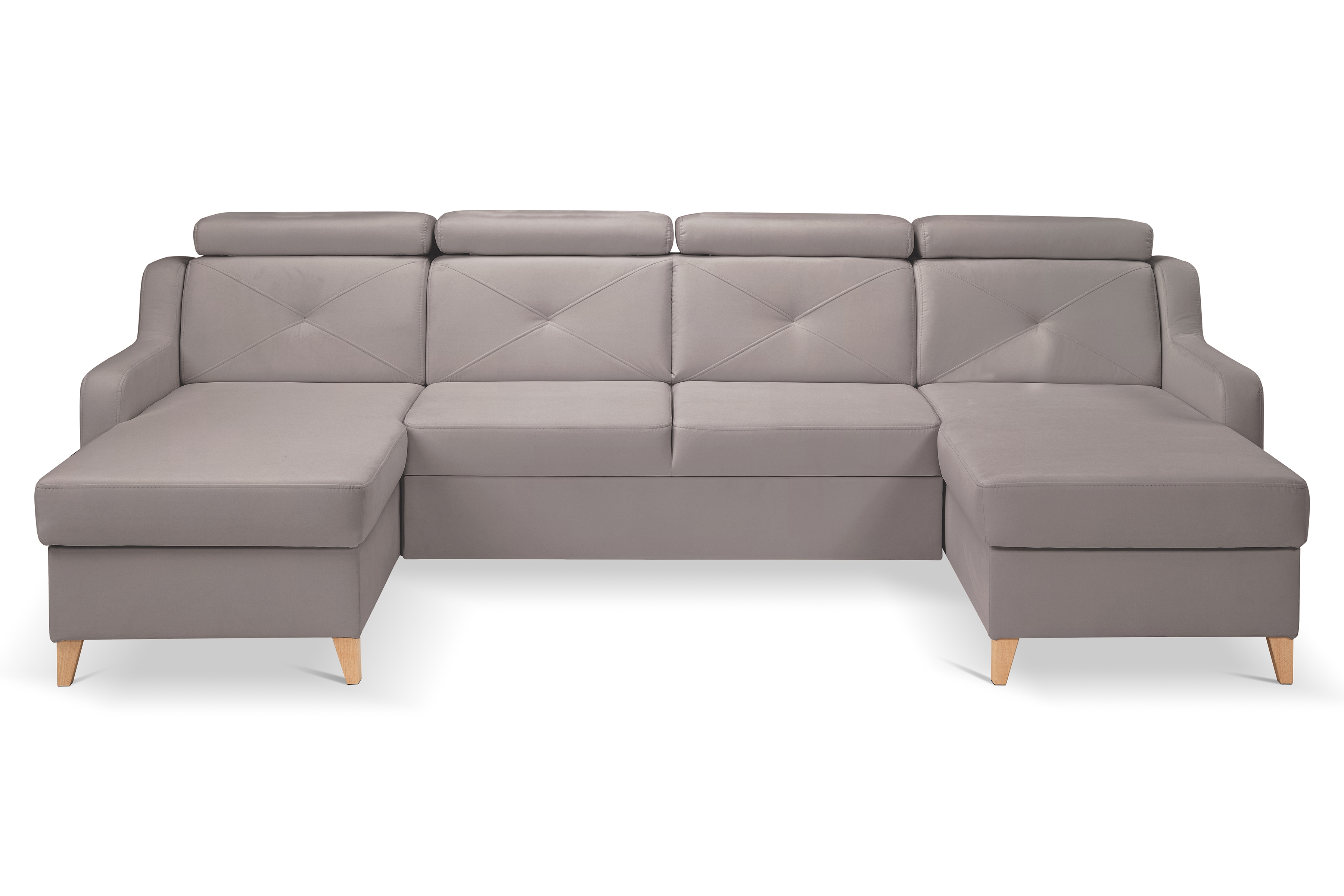 Rozkládací rohová sedací souprava Laksaro U - tmavě béžová Jasmine 25 Rohová sedací souprava Laksaro U uniwersalny prawo/levá - ciemno béžová samet Jasmine 25 