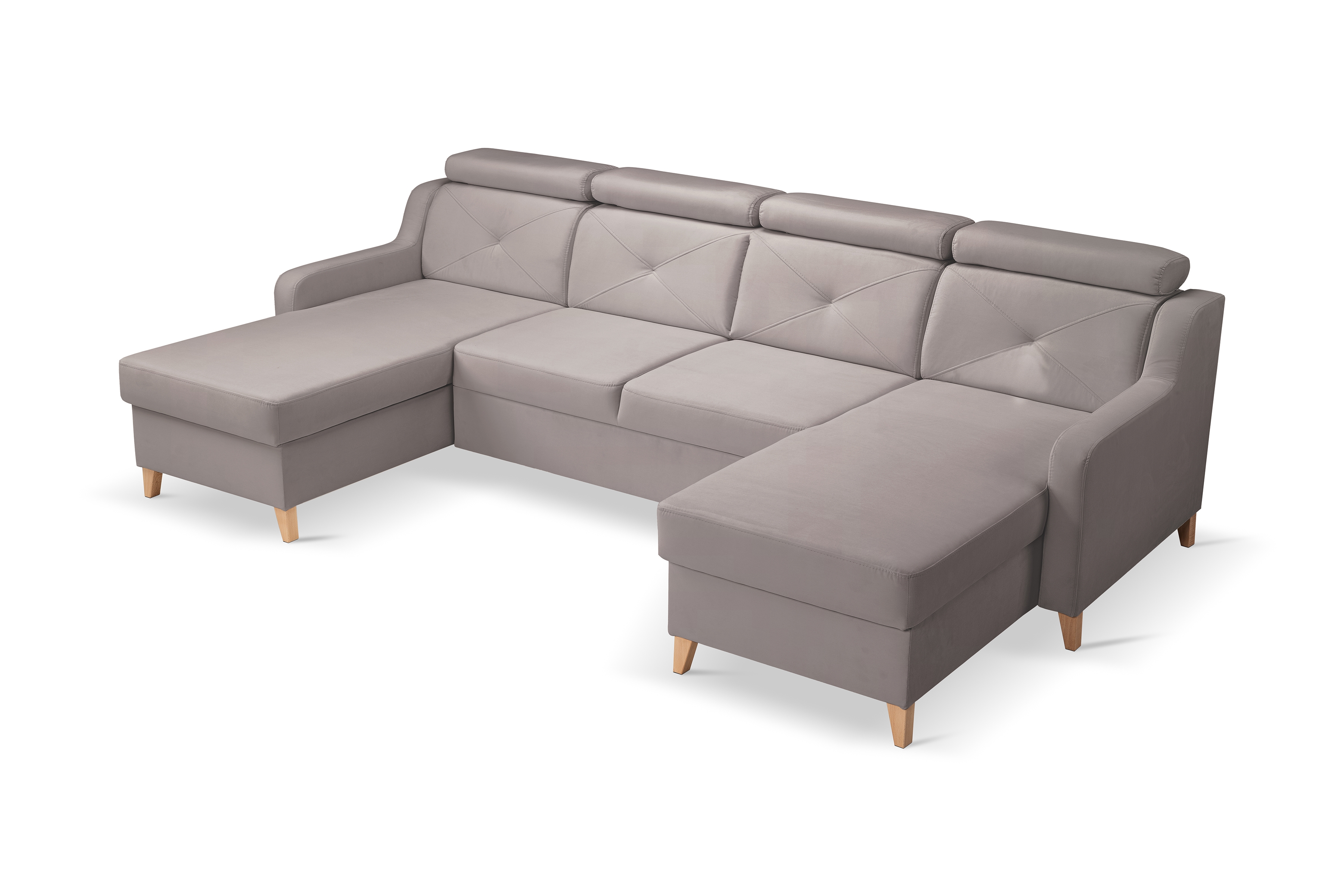 Rozkládací rohová sedací souprava Laksaro U - tmavě béžová Jasmine 25 Rohová sedací souprava Laksaro U uniwersalny prawo/levá - ciemno béžová samet Jasmine 25 