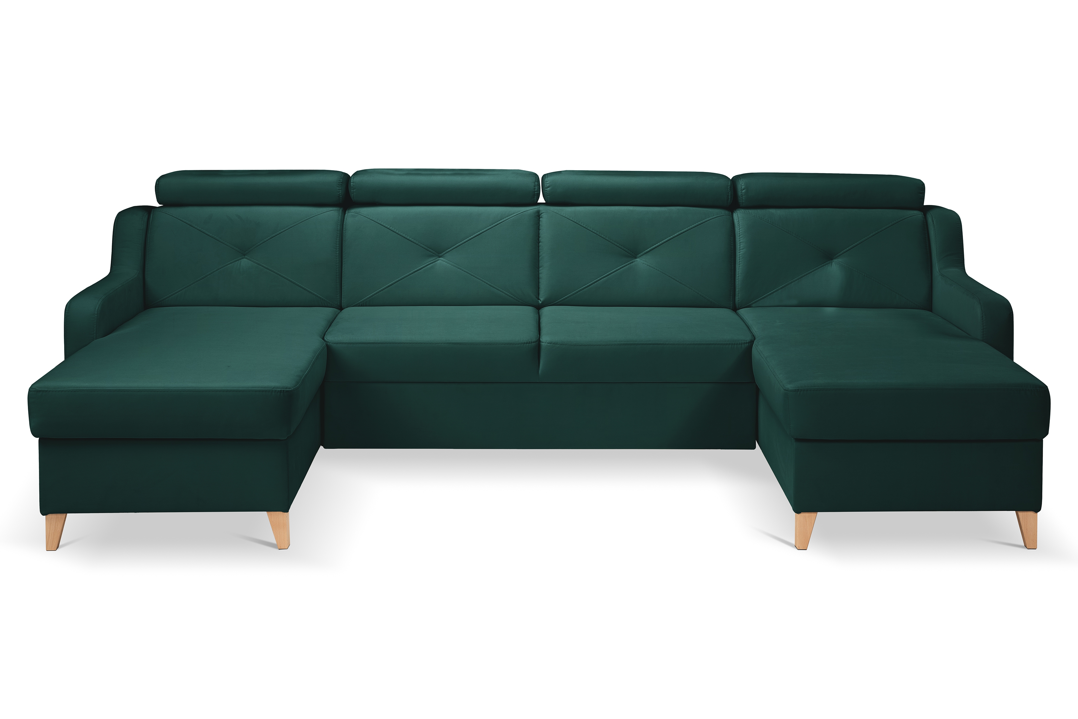 Rozkládací rohová sedací souprava Laksaro U - zelená Trinity 28 Rohová sedací souprava Laksaro U uniwersalny prawo/levá - zelená welwet Trinity 28