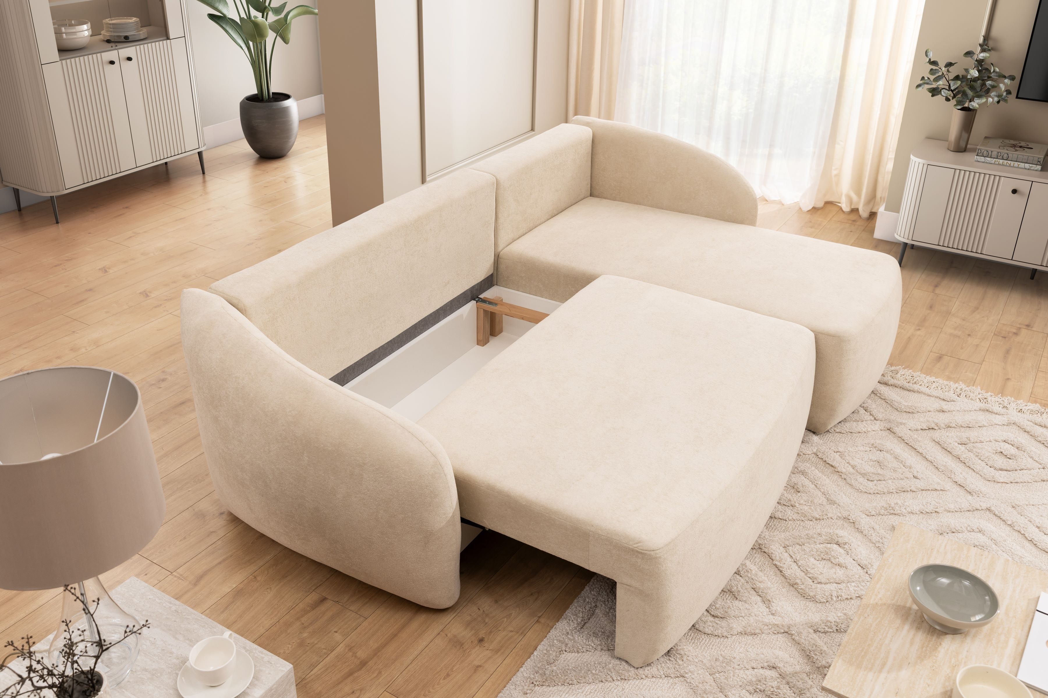 Rozkladacia rohová sedacia súprava Latina Mini univerzálna Rohová sedacia súprava Latina Mini s funkciou spánku uniwersalny Ľavý/Pravý