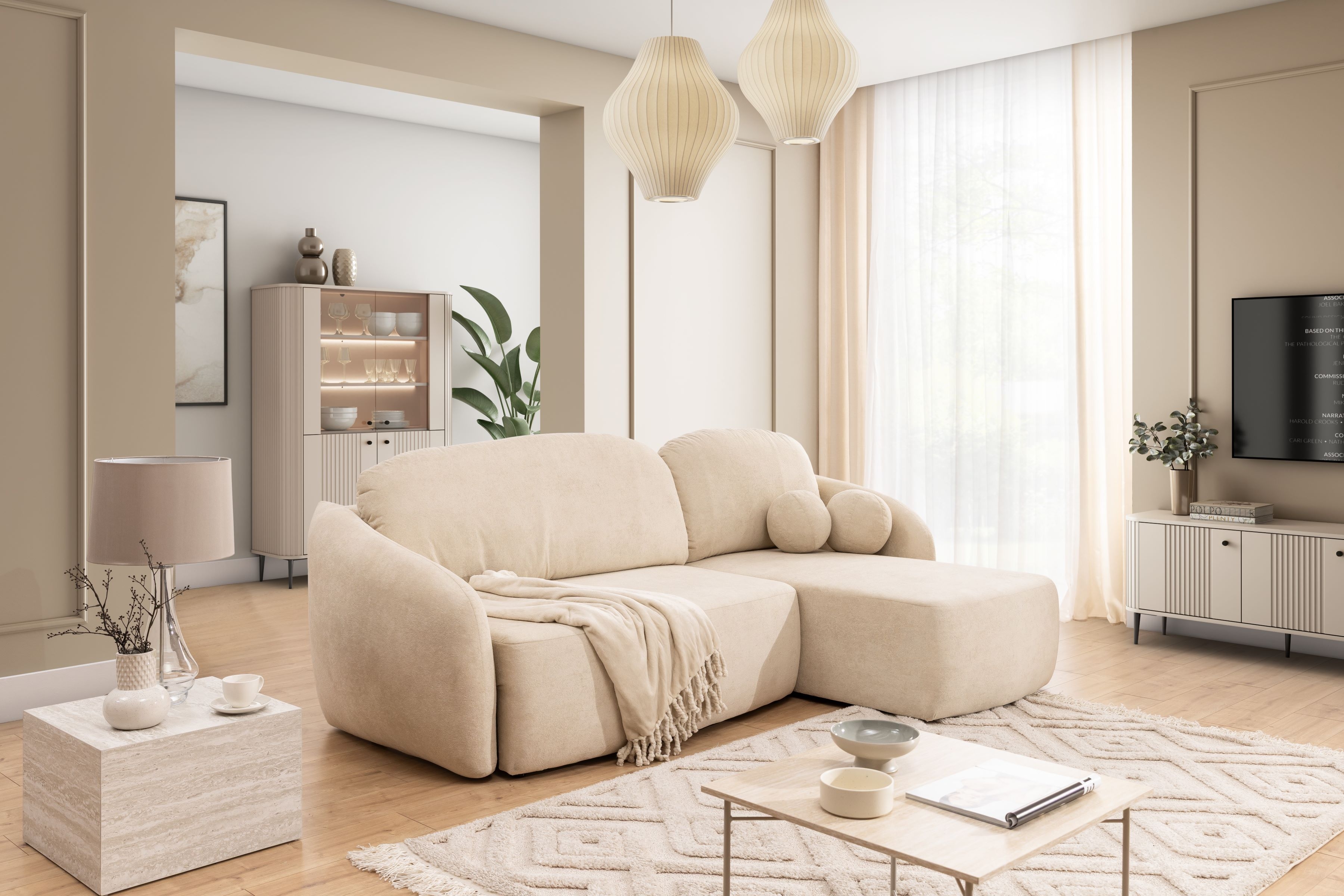 Rozkladacia rohová sedacia súprava Latina Mini univerzálna Rohová sedacia súprava Latina Mini s funkciou spánku uniwersalny Ľavý/Pravý